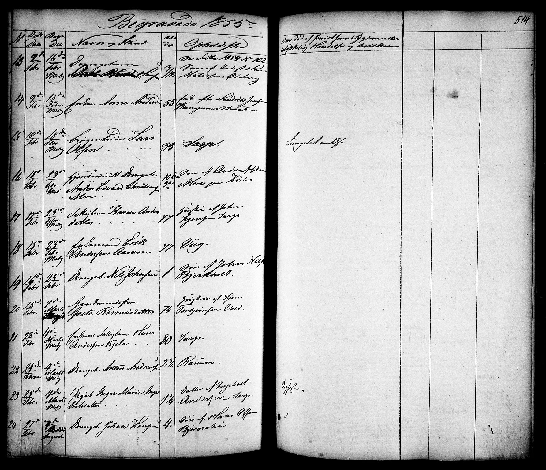 Skjeberg prestekontor Kirkebøker, AV/SAO-A-10923/F/Fa/L0006: Parish register (official) no. I 6, 1846-1858, p. 514