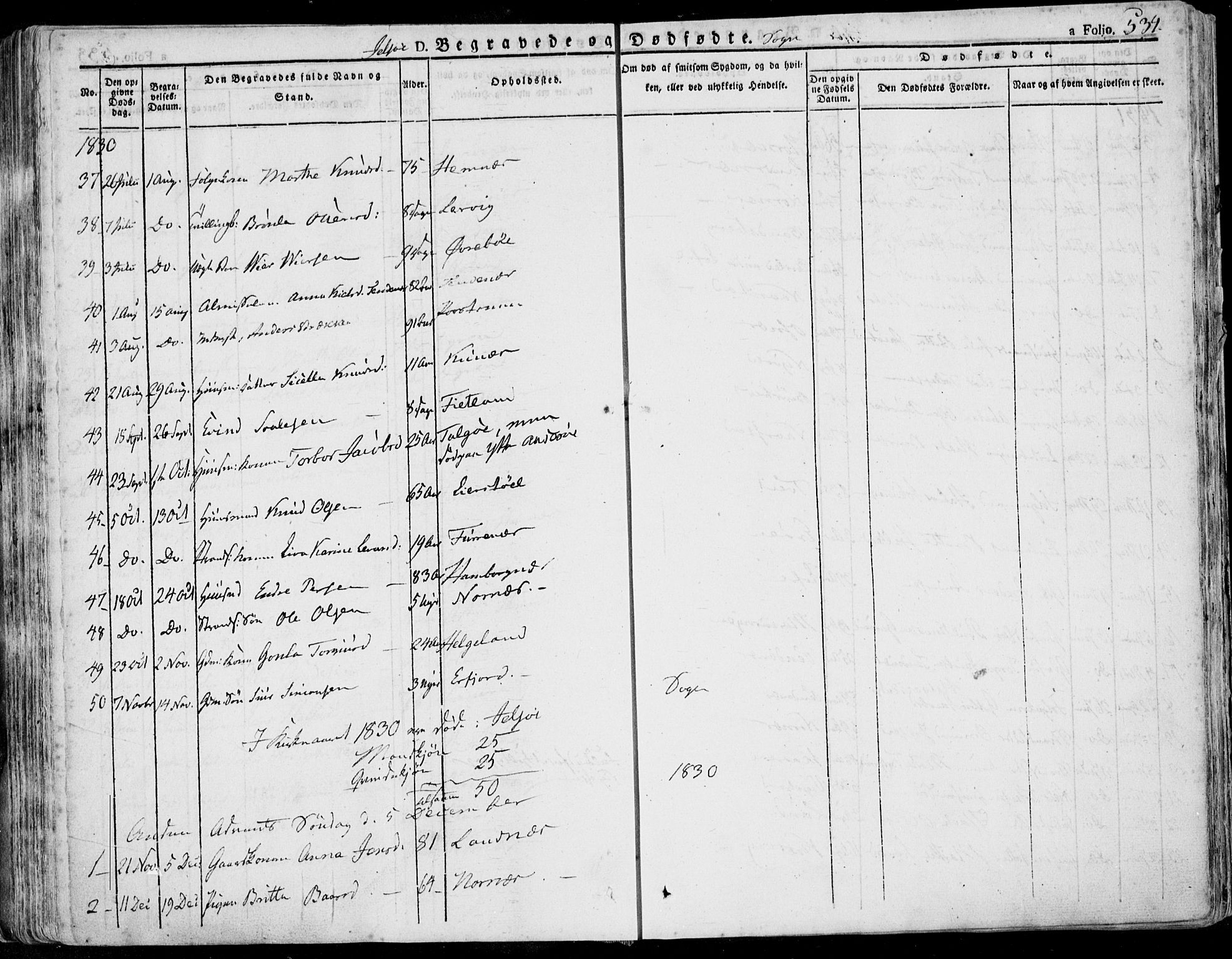 Jelsa sokneprestkontor, AV/SAST-A-101842/01/IV: Parish register (official) no. A 6.2, 1828-1853, p. 534