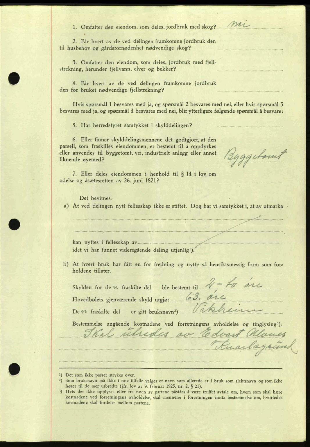 Hitra sorenskriveri, AV/SAT-A-0018/2/2C/2Ca: Mortgage book no. A2, 1943-1945, Diary no: : 590/1945