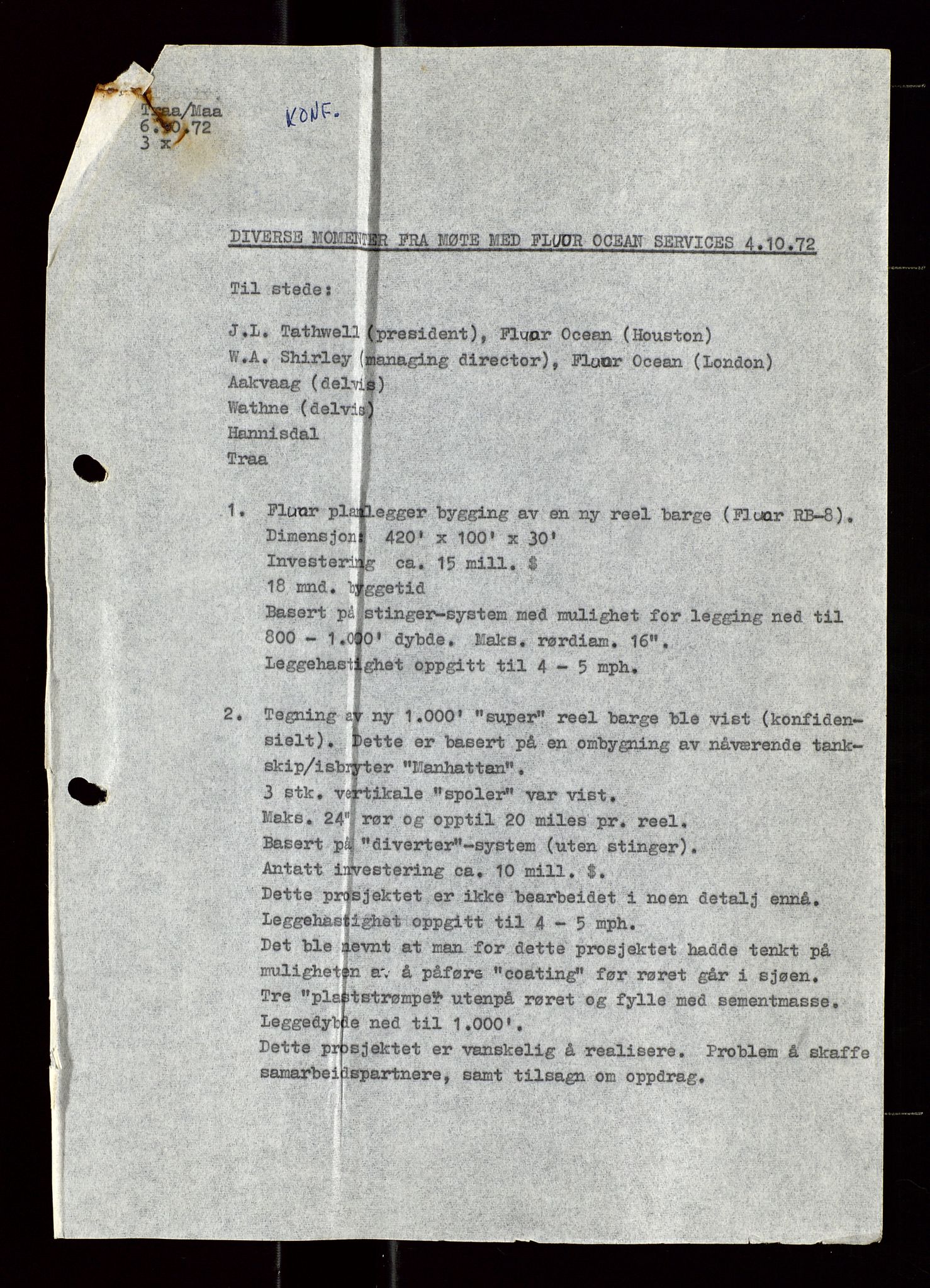 Industridepartementet, Oljekontoret, AV/SAST-A-101348/Di/L0003: DWP, møtereferater, 1972-1974, p. 145