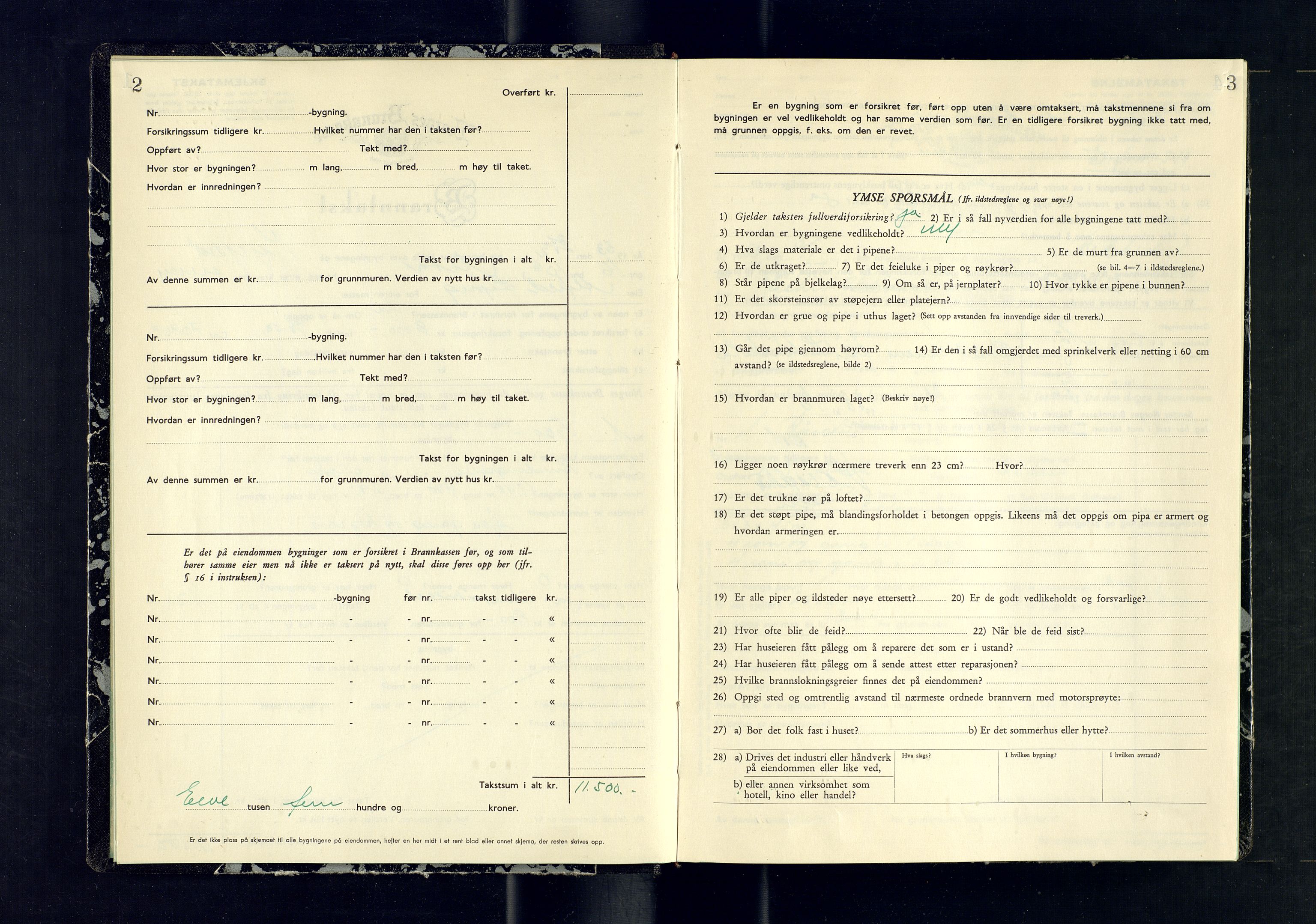 Alta lensmannskontor, SATØ/S-1165/O/Ob/L0186: Branntakstprotokoll, 1953-1955, p. 2-3