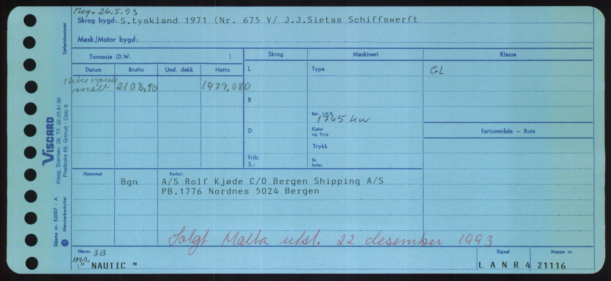 Sjøfartsdirektoratet med forløpere, Skipsmålingen, AV/RA-S-1627/H/Hd/L0026: Fartøy, N-Norhol, p. 71