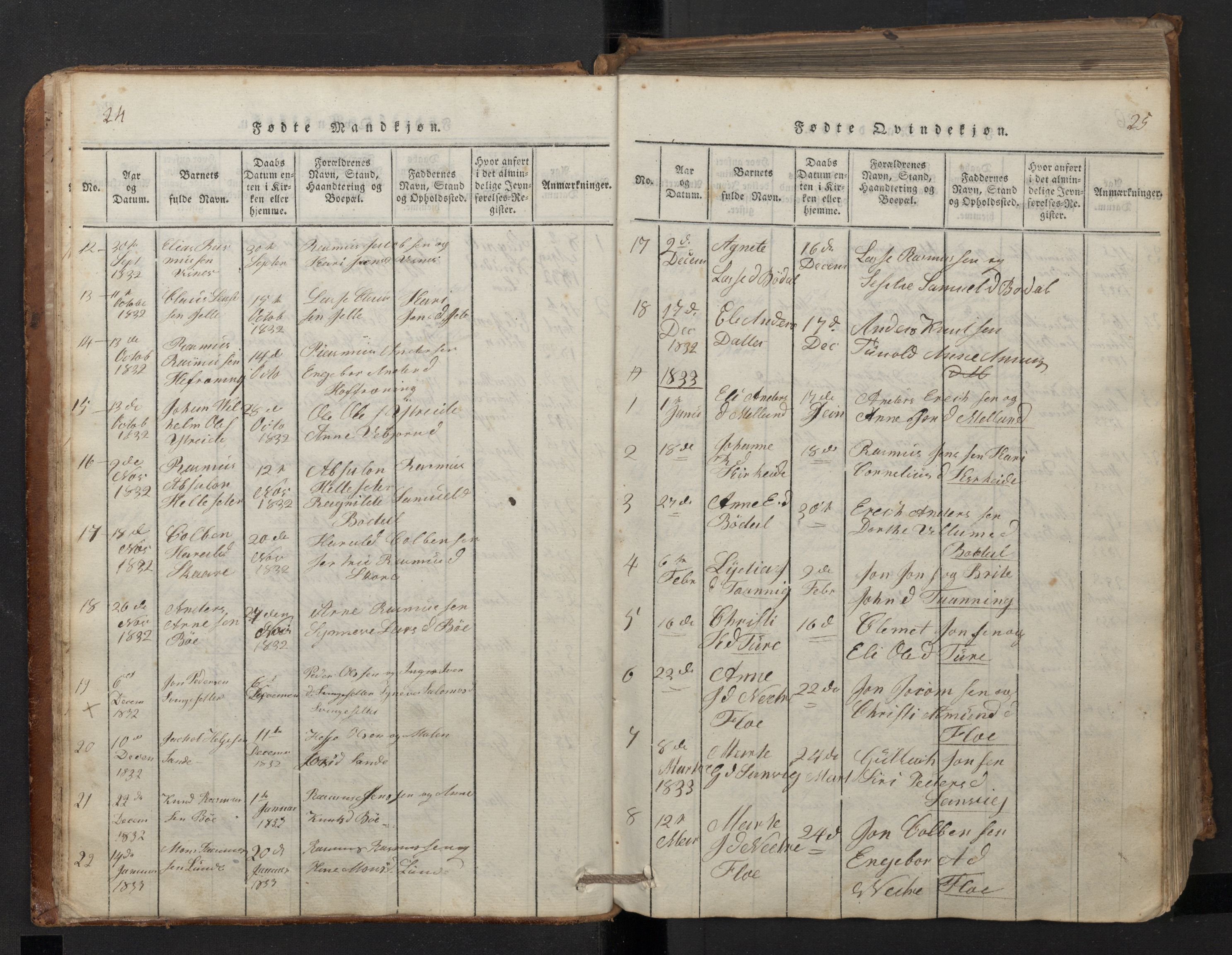 Stryn Sokneprestembete, SAB/A-82501: Parish register (copy) no. A 1, 1816-1844, p. 24-25