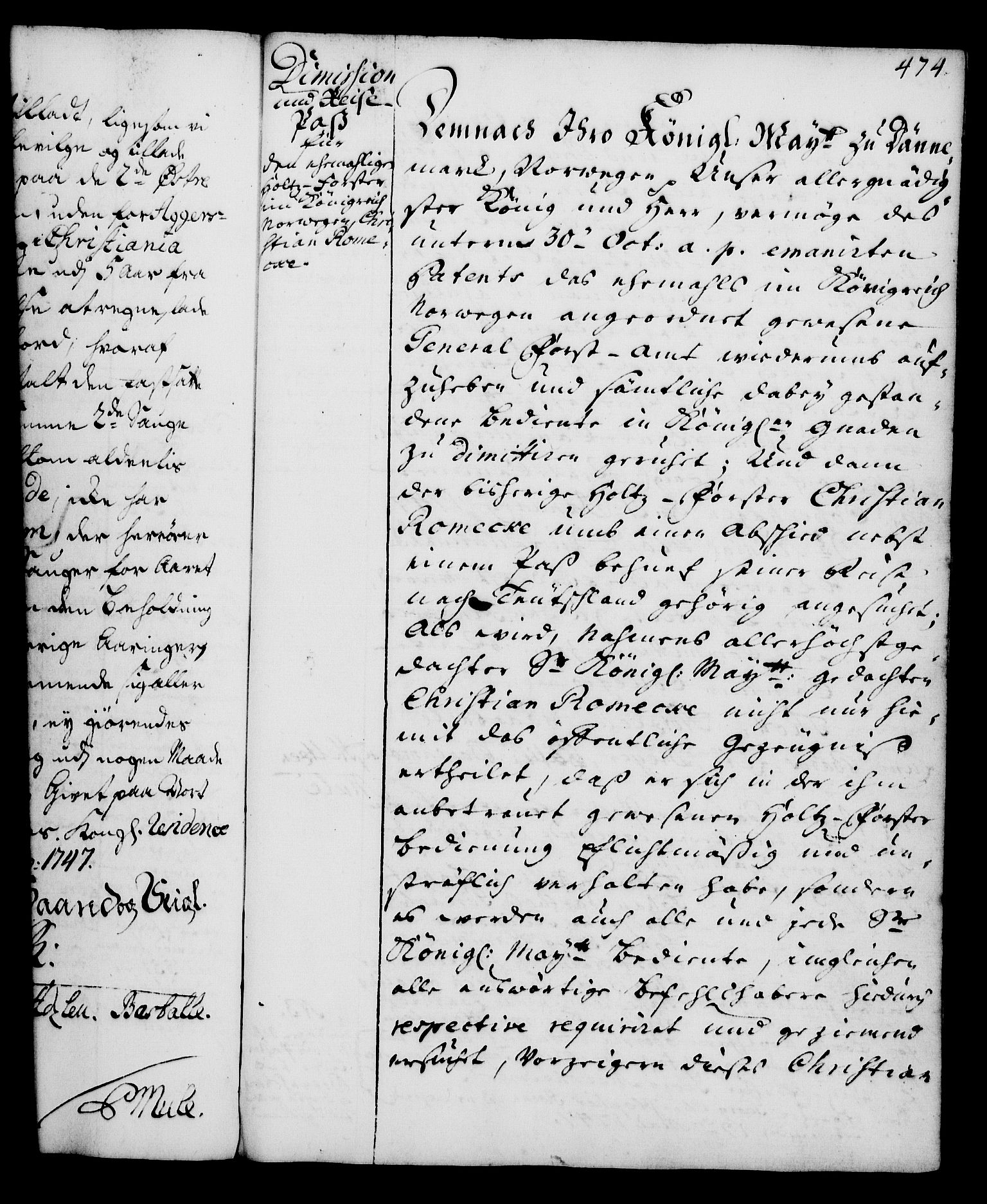 Rentekammeret, Kammerkanselliet, RA/EA-3111/G/Gg/Gga/L0005: Norsk ekspedisjonsprotokoll med register (merket RK 53.5), 1741-1749, p. 474