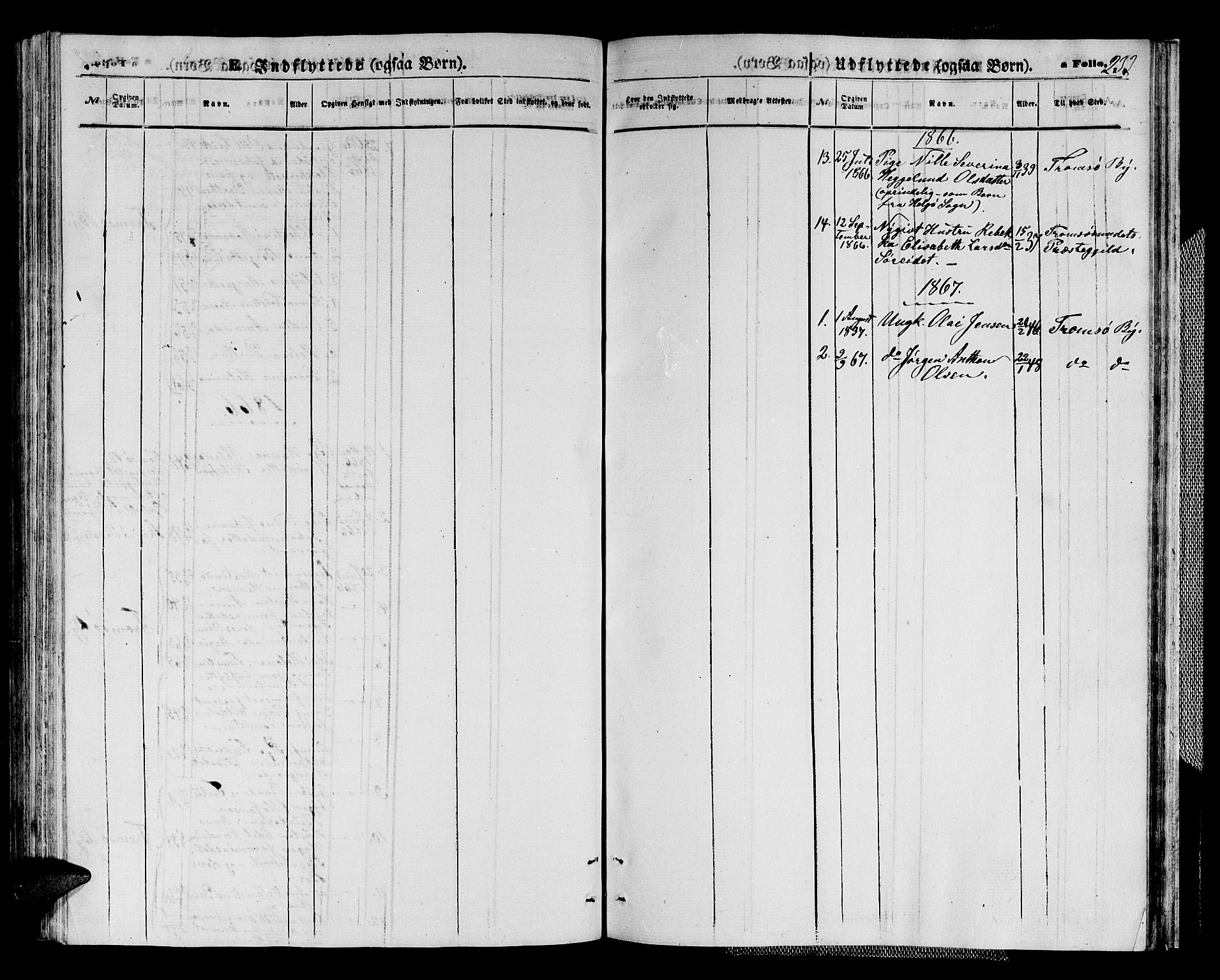 Karlsøy sokneprestembete, AV/SATØ-S-1299/H/Ha/Hab/L0003klokker: Parish register (copy) no. 3, 1862-1877, p. 233