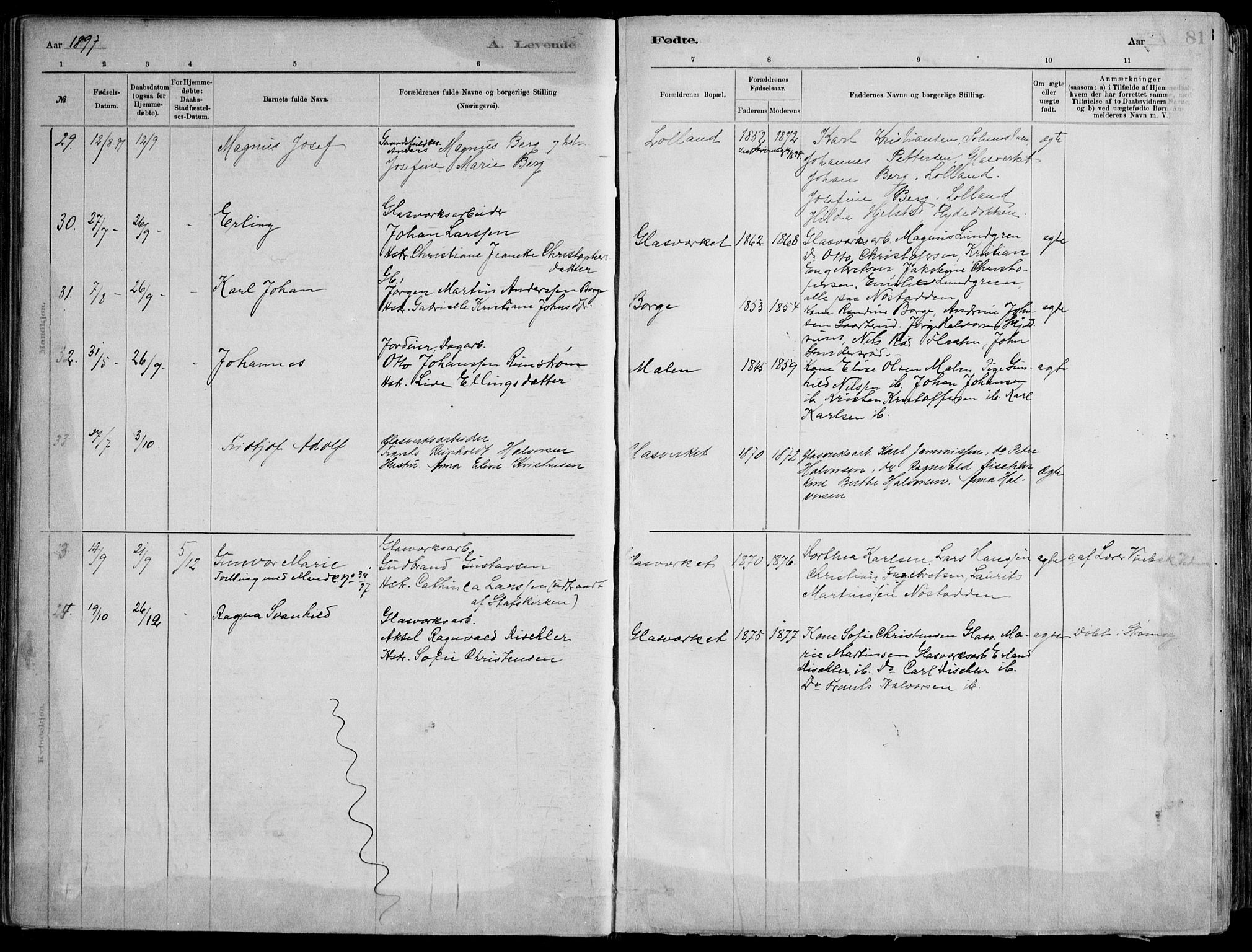 Skoger kirkebøker, AV/SAKO-A-59/F/Fa/L0006: Parish register (official) no. I 6, 1885-1910, p. 81