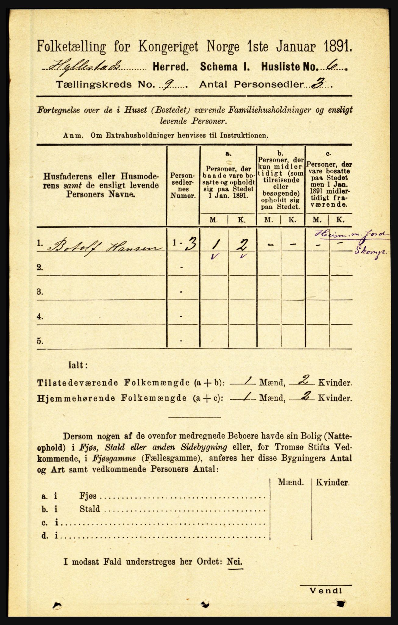 RA, 1891 census for 1413 Hyllestad, 1891, p. 1558