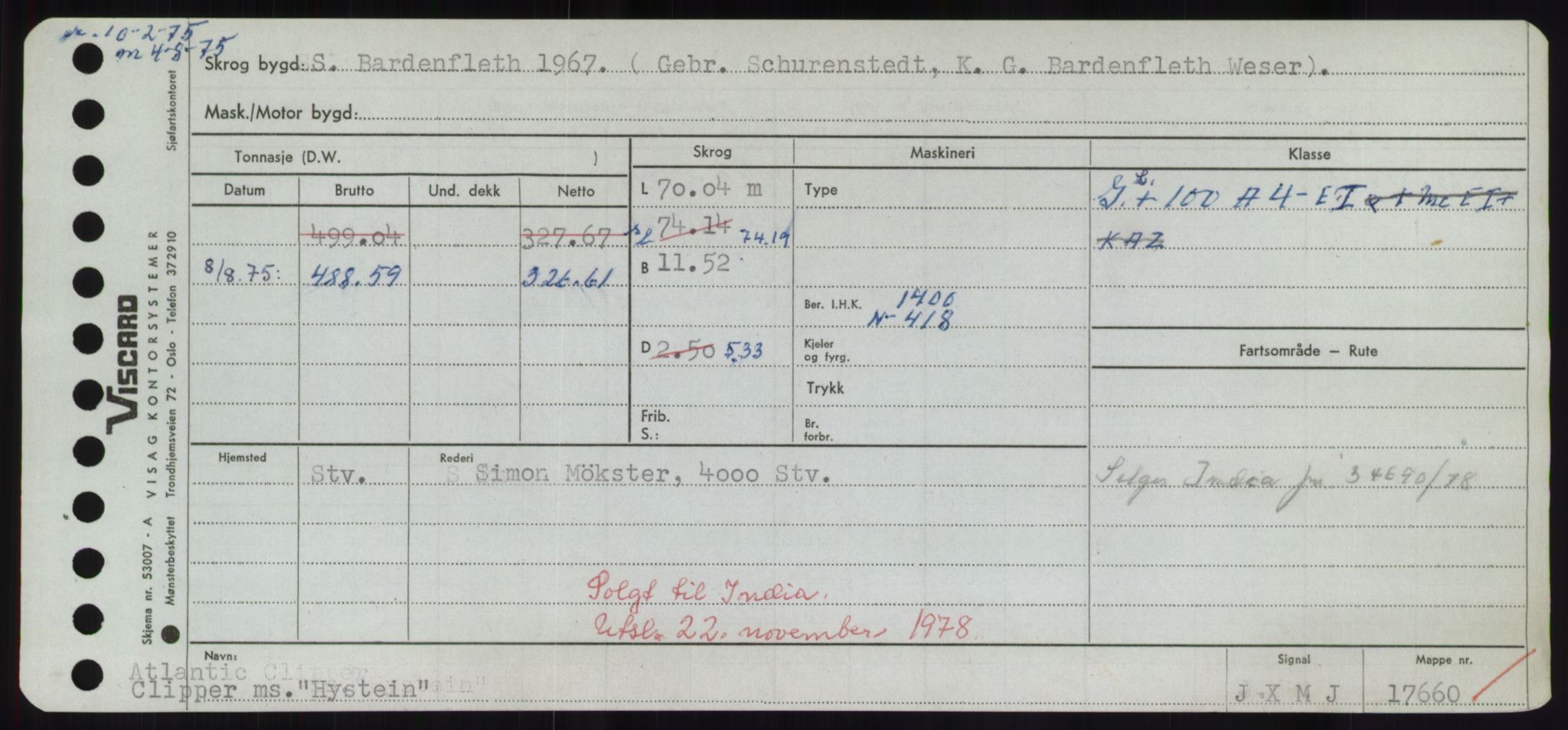 Sjøfartsdirektoratet med forløpere, Skipsmålingen, RA/S-1627/H/Hd/L0017: Fartøy, Holi-Hå, p. 229