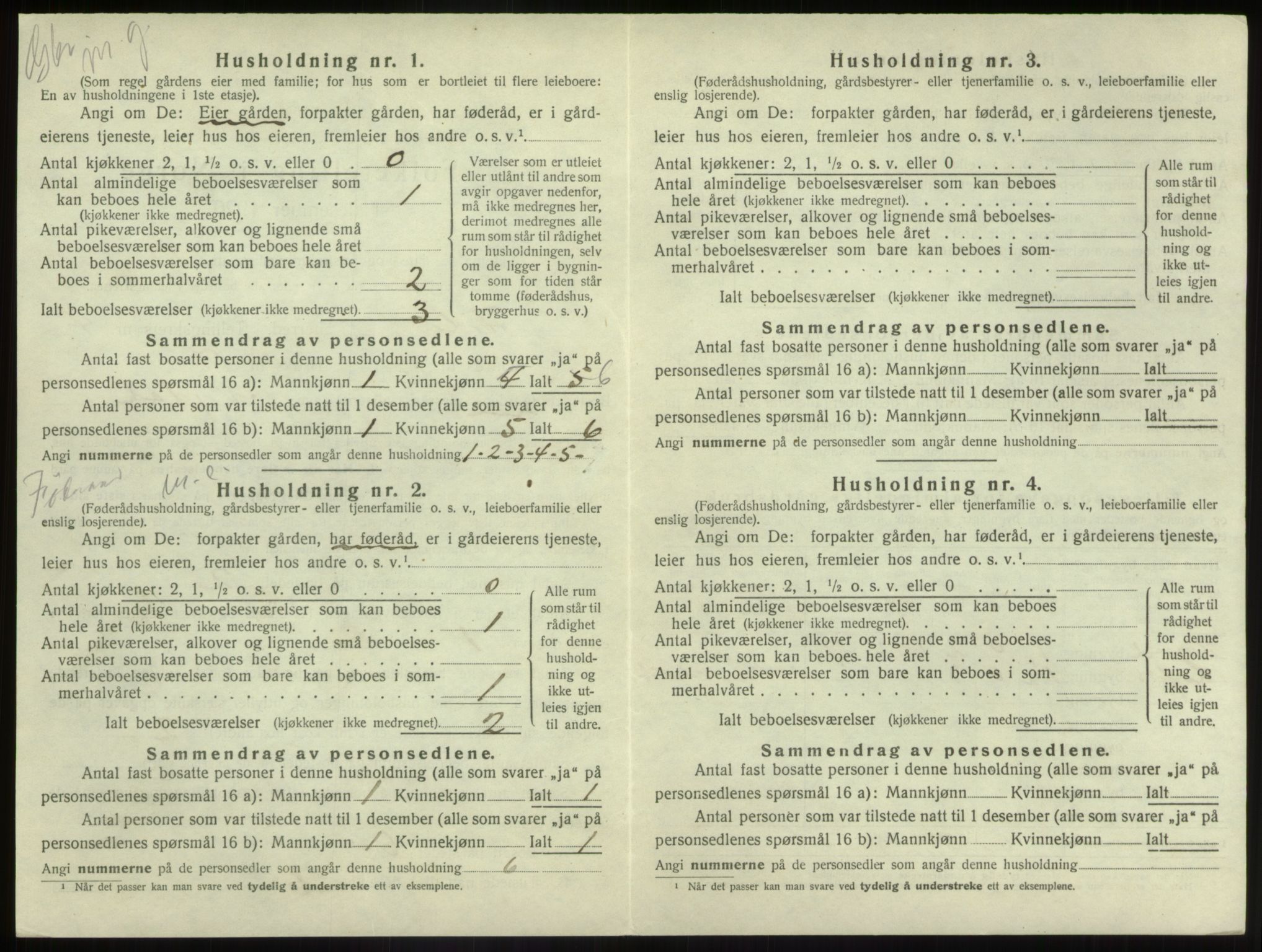 SAB, 1920 census for Førde, 1920, p. 238