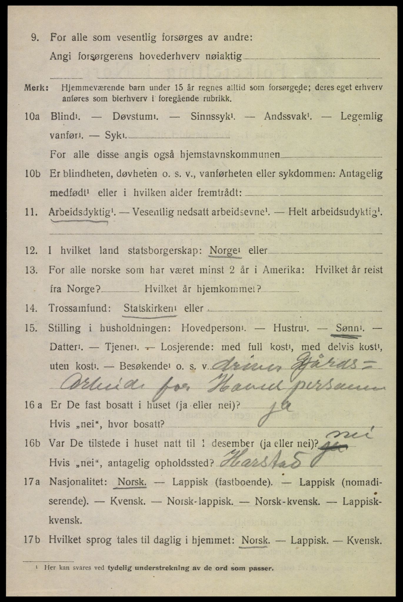 SAT, 1920 census for Hadsel, 1920, p. 20131