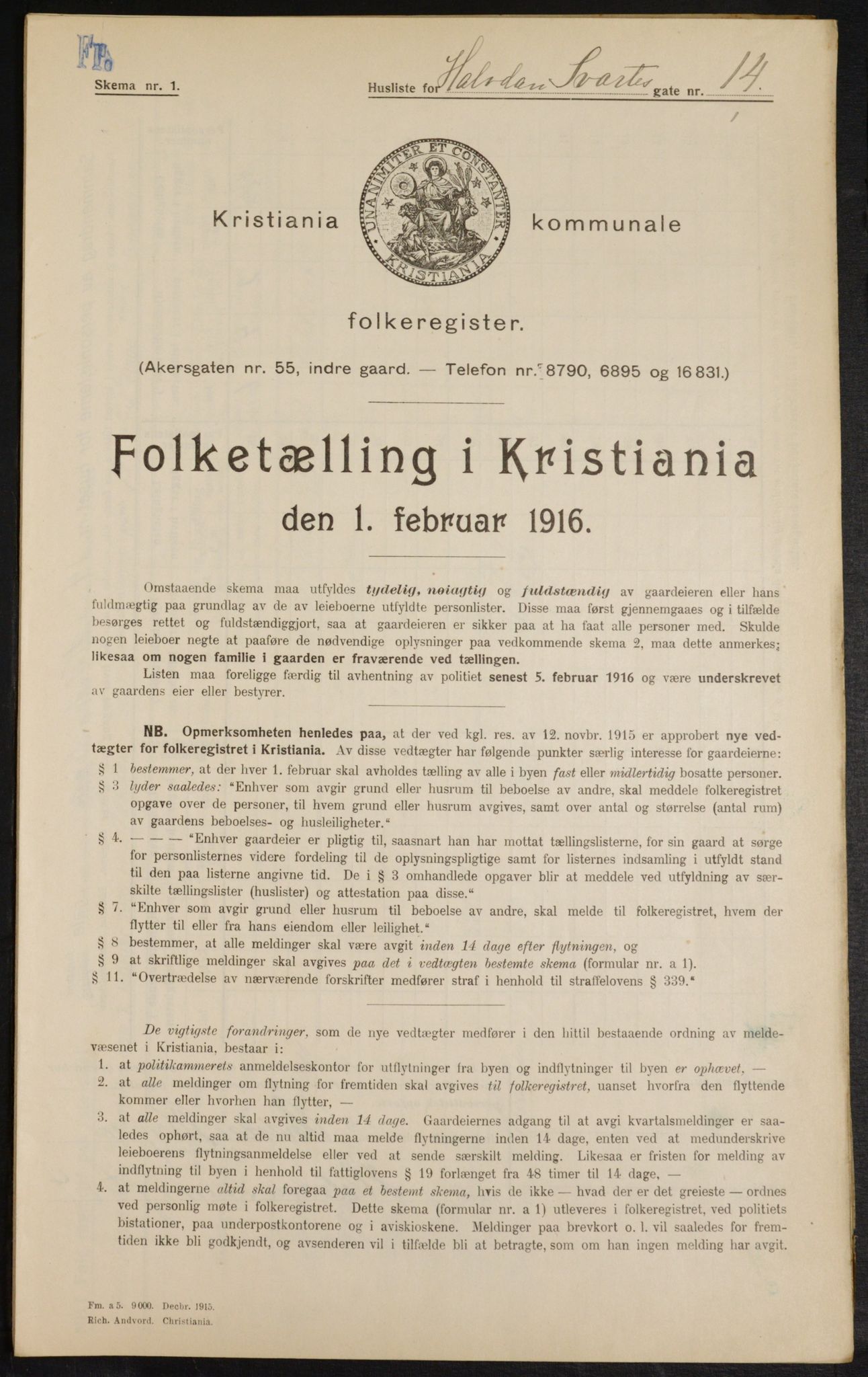 OBA, Municipal Census 1916 for Kristiania, 1916, p. 34728