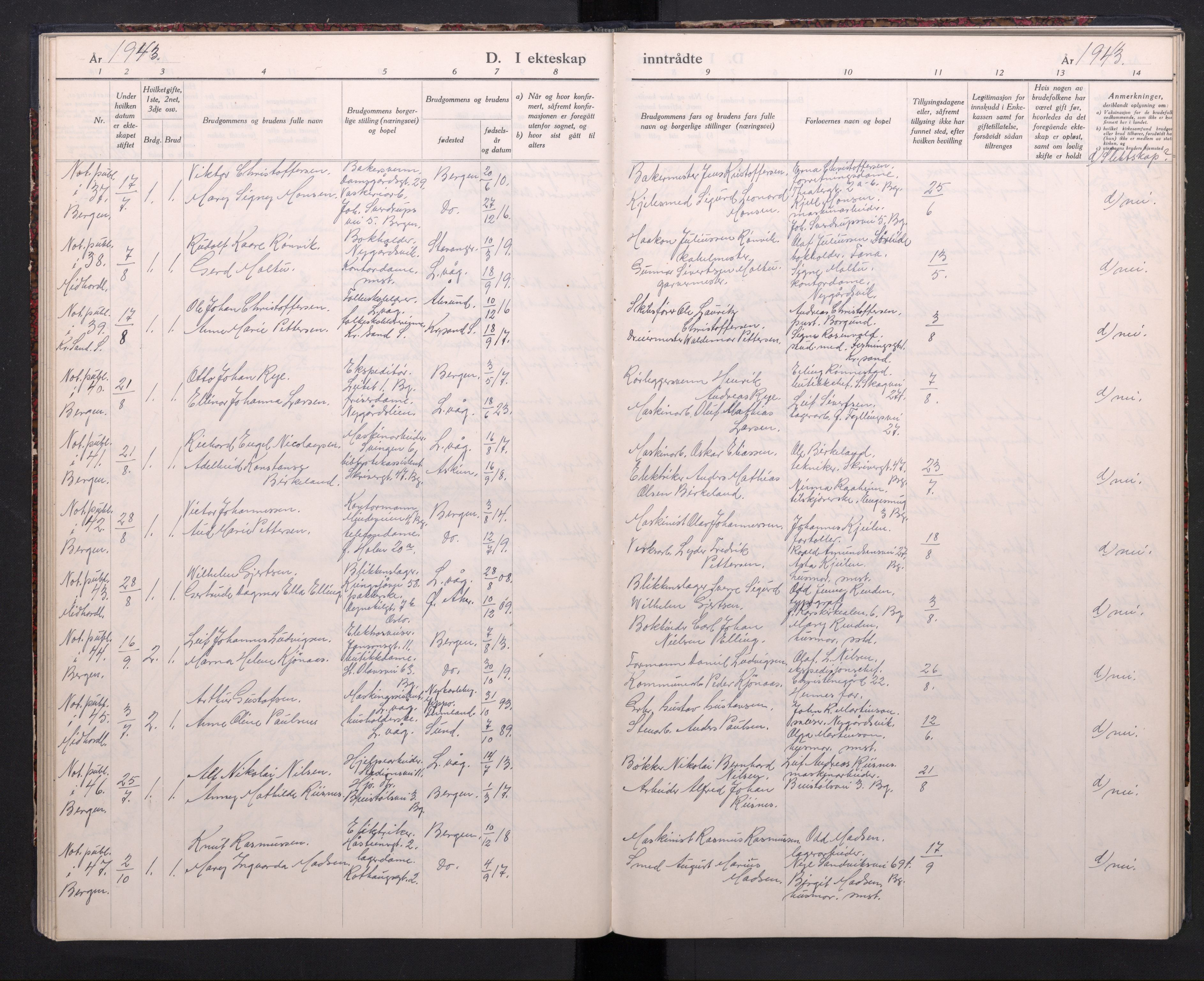 Laksevåg Sokneprestembete, SAB/A-76501/H/Ha/Haa/Haaa/L0004: Parish register (official) no. A 4, 1943-1946