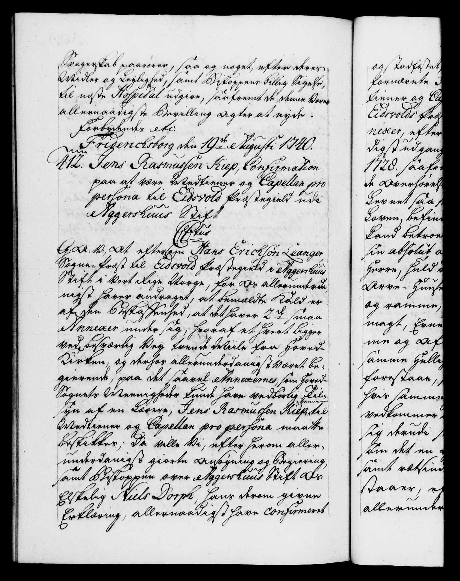 Danske Kanselli 1572-1799, AV/RA-EA-3023/F/Fc/Fca/Fcaa/L0031: Norske registre, 1739-1740, p. 593b