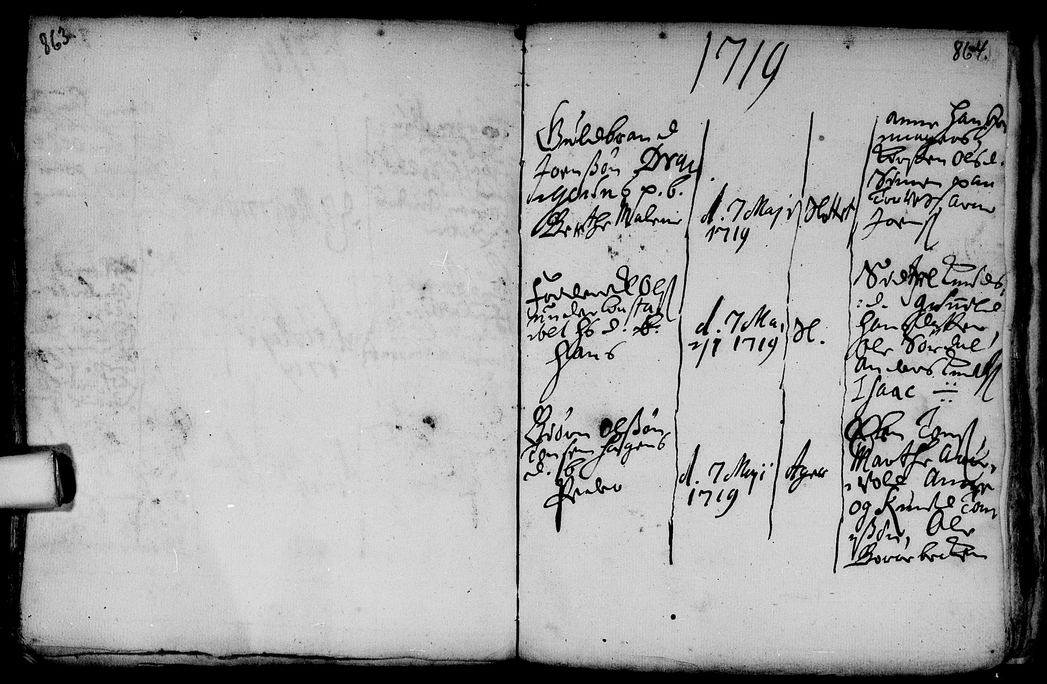 Aker prestekontor kirkebøker, AV/SAO-A-10861/F/L0002: Parish register (official) no. 2, 1714-1720, p. 863-864