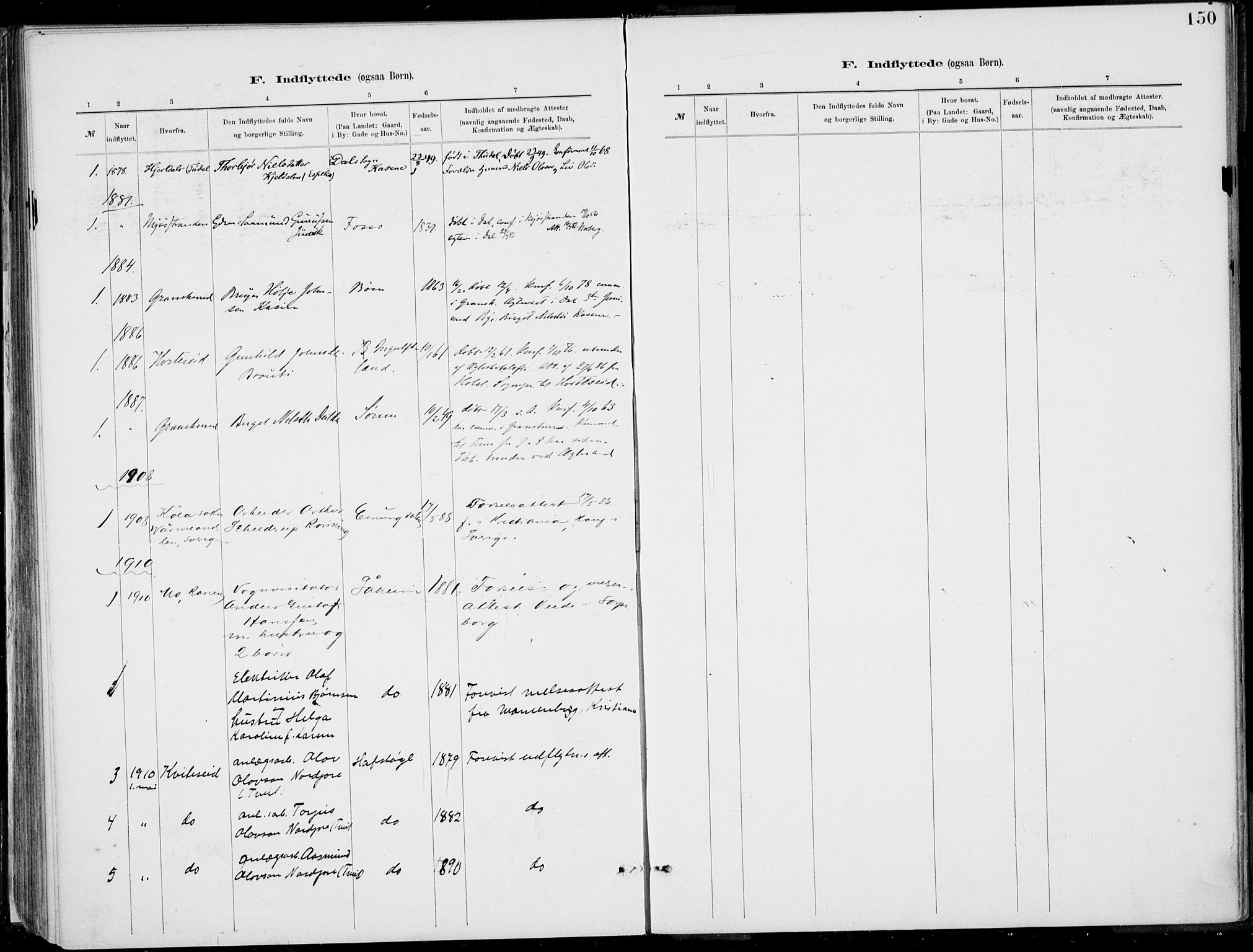 Rjukan kirkebøker, SAKO/A-294/F/Fa/L0001: Parish register (official) no. 1, 1878-1912, p. 150