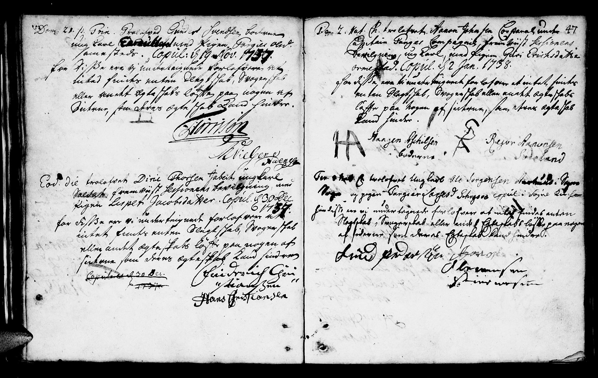 Mandal sokneprestkontor, SAK/1111-0030/F/Fa/Faa/L0002: Parish register (official) no. A 2, 1720-1754, p. 47