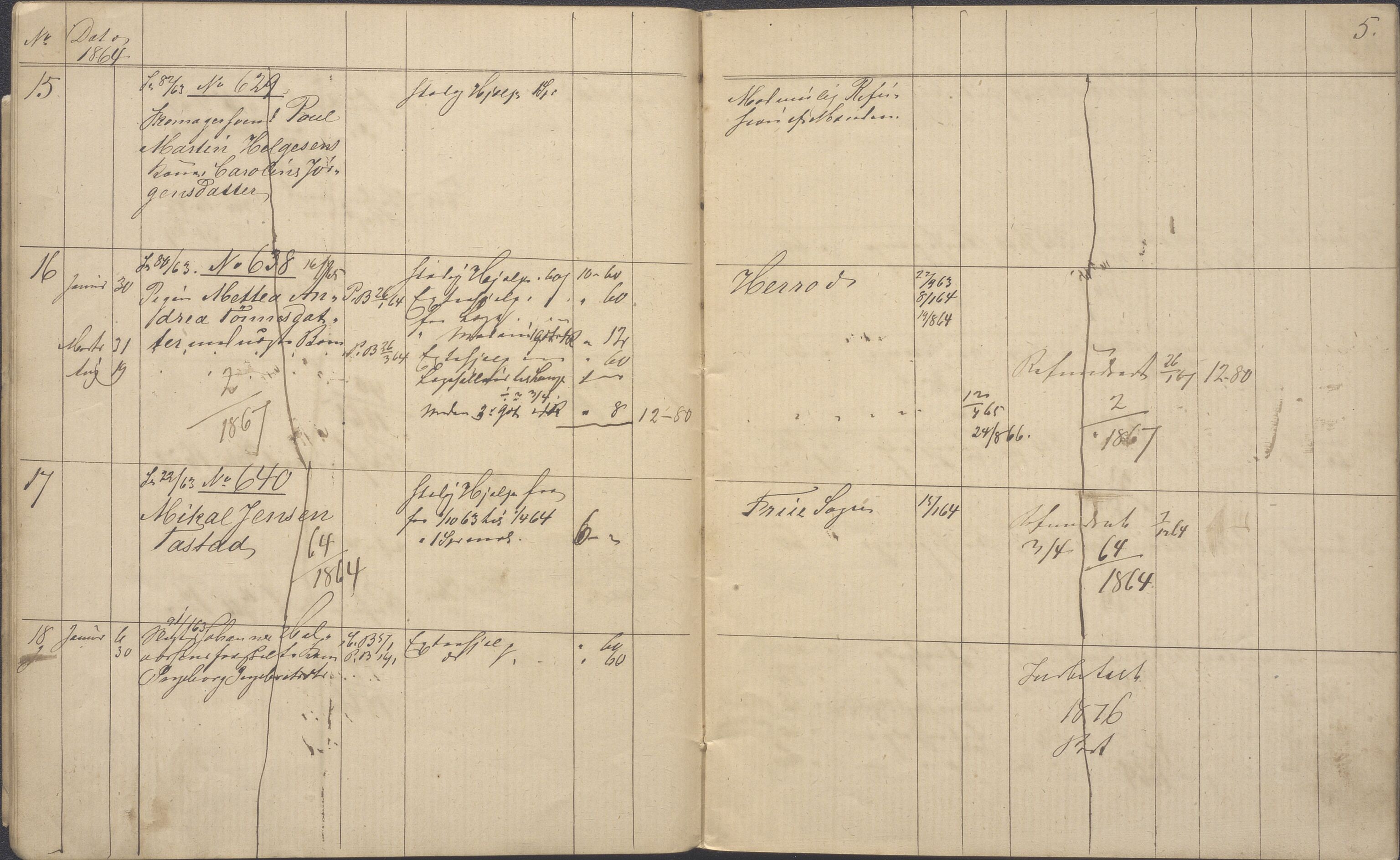 Stavanger kommune. Fattigvesenet, BYST/A-0019/F/Fc/Fca/L0003: Refusjonsprotokoll, 1864-1866