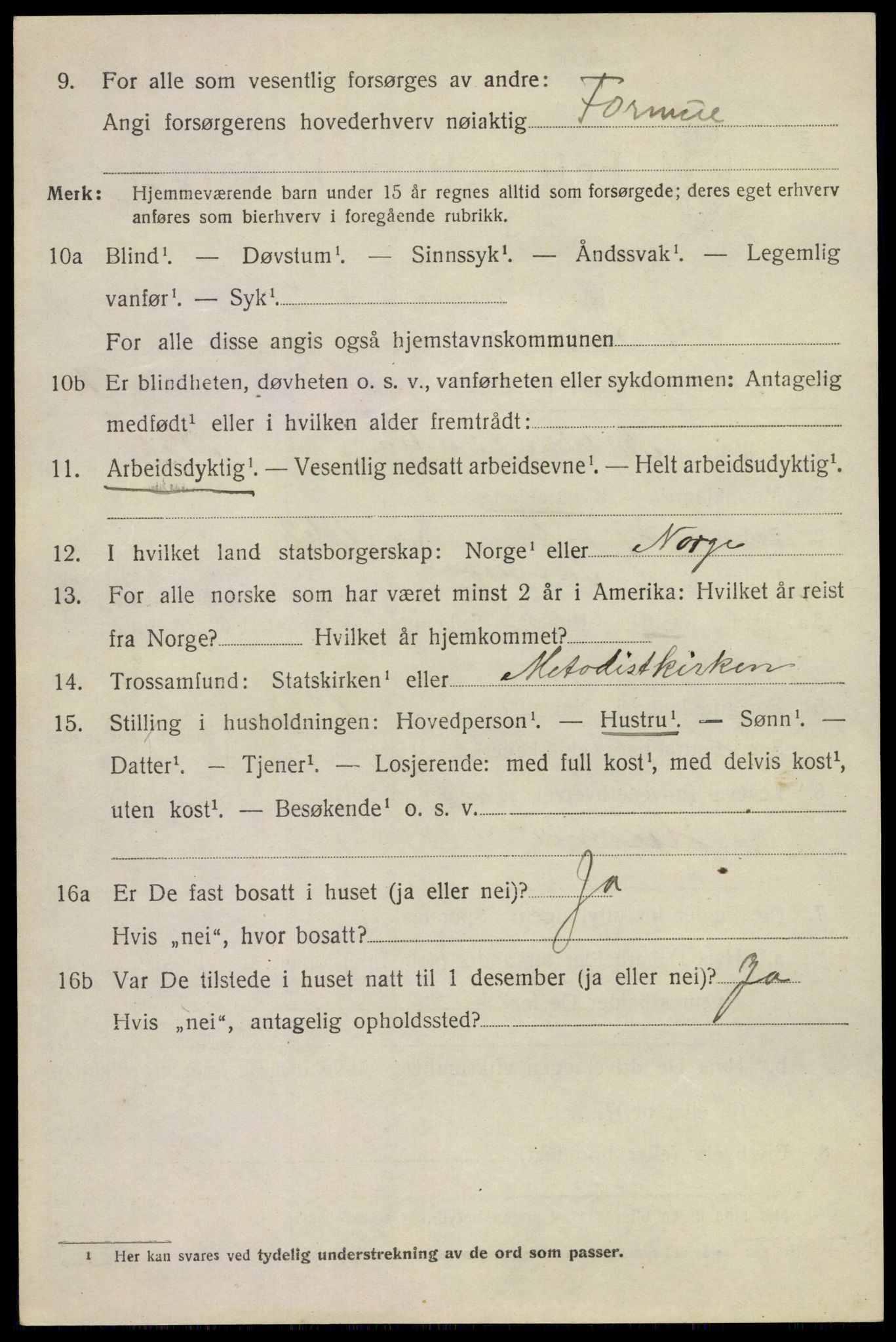 SAKO, 1920 census for Ytre Sandsvær, 1920, p. 1695