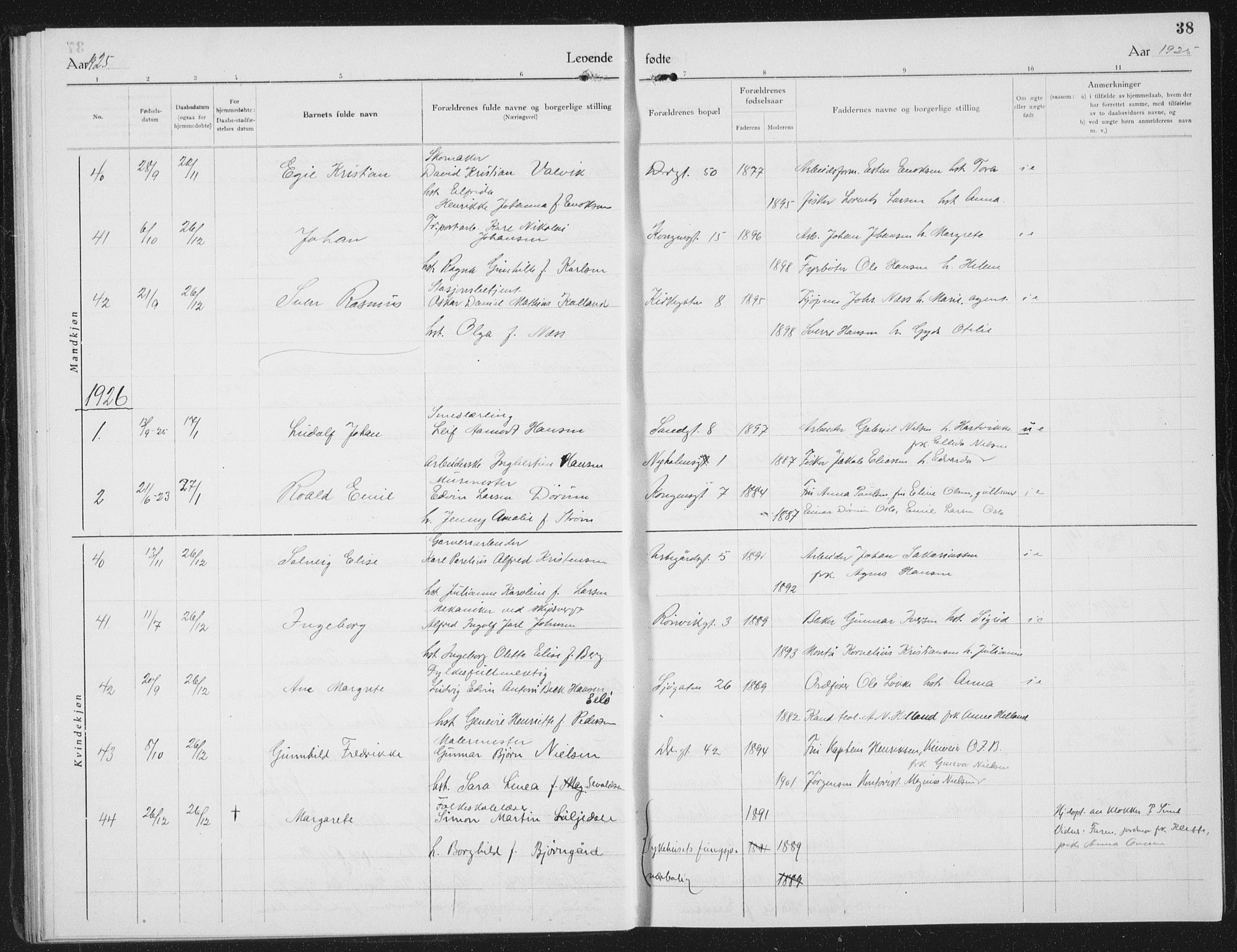Ministerialprotokoller, klokkerbøker og fødselsregistre - Nordland, SAT/A-1459/801/L0037: Parish register (copy) no. 801C12, 1921-1937, p. 38