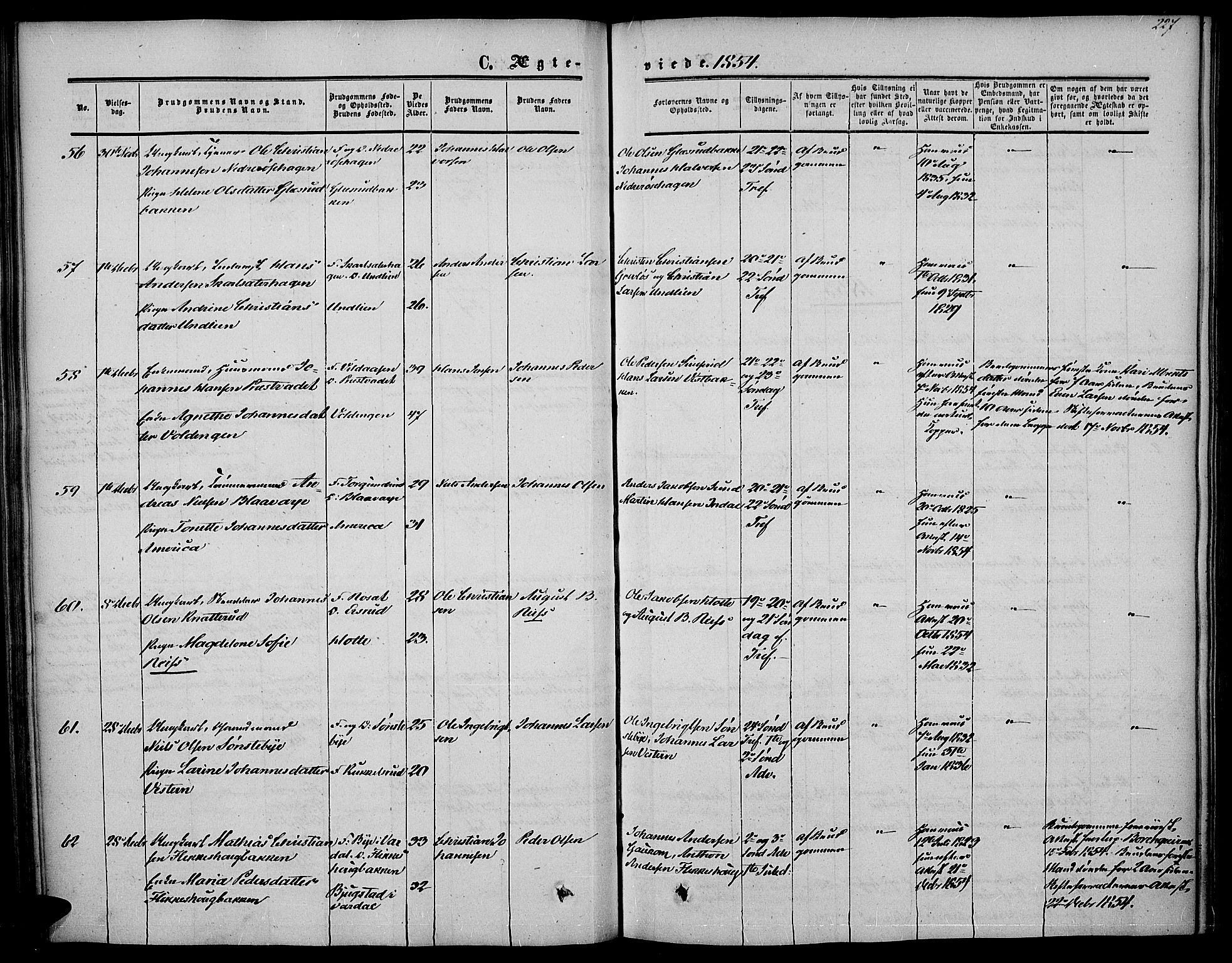 Vestre Toten prestekontor, SAH/PREST-108/H/Ha/Haa/L0005: Parish register (official) no. 5, 1850-1855, p. 227