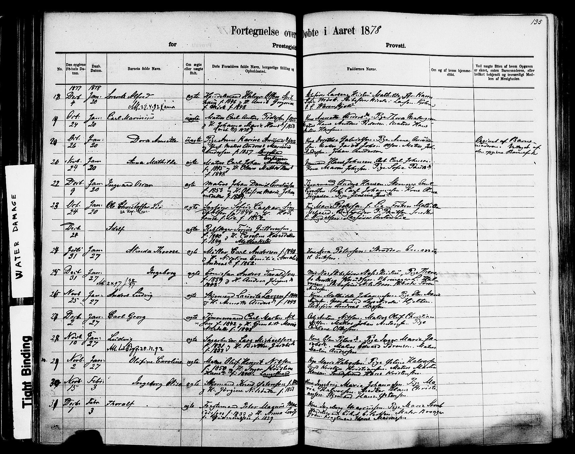 Larvik kirkebøker, AV/SAKO-A-352/F/Fa/L0006: Parish register (official) no. I 6, 1871-1883, p. 135