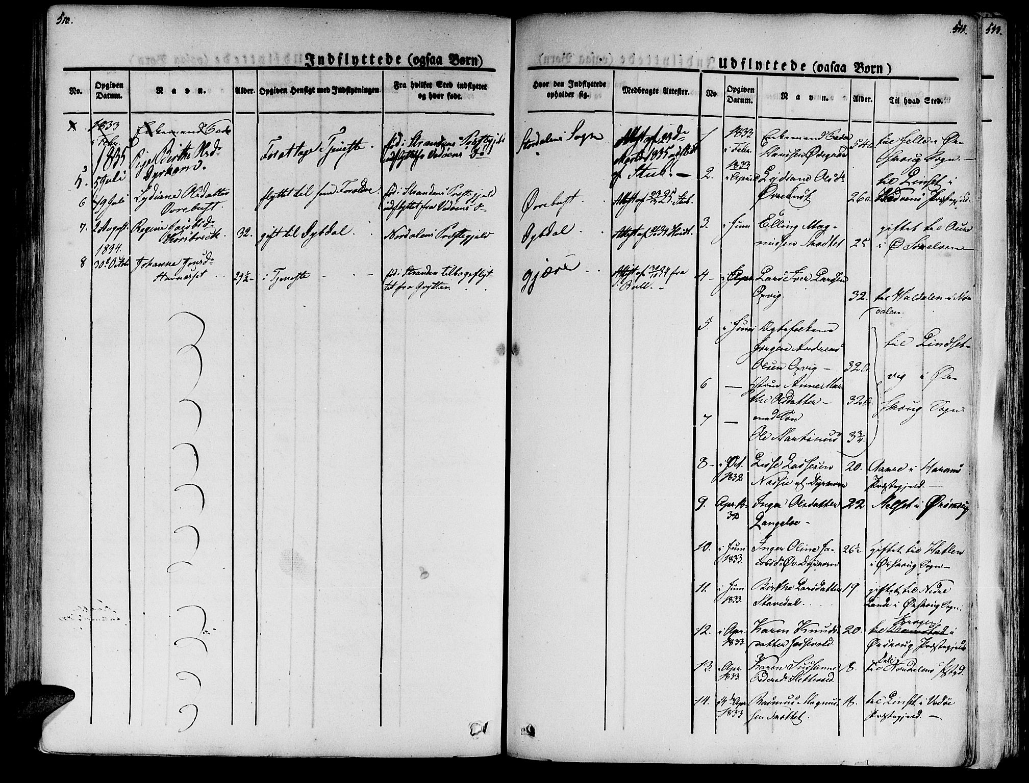 Ministerialprotokoller, klokkerbøker og fødselsregistre - Møre og Romsdal, SAT/A-1454/520/L0274: Parish register (official) no. 520A04, 1827-1864, p. 510-511