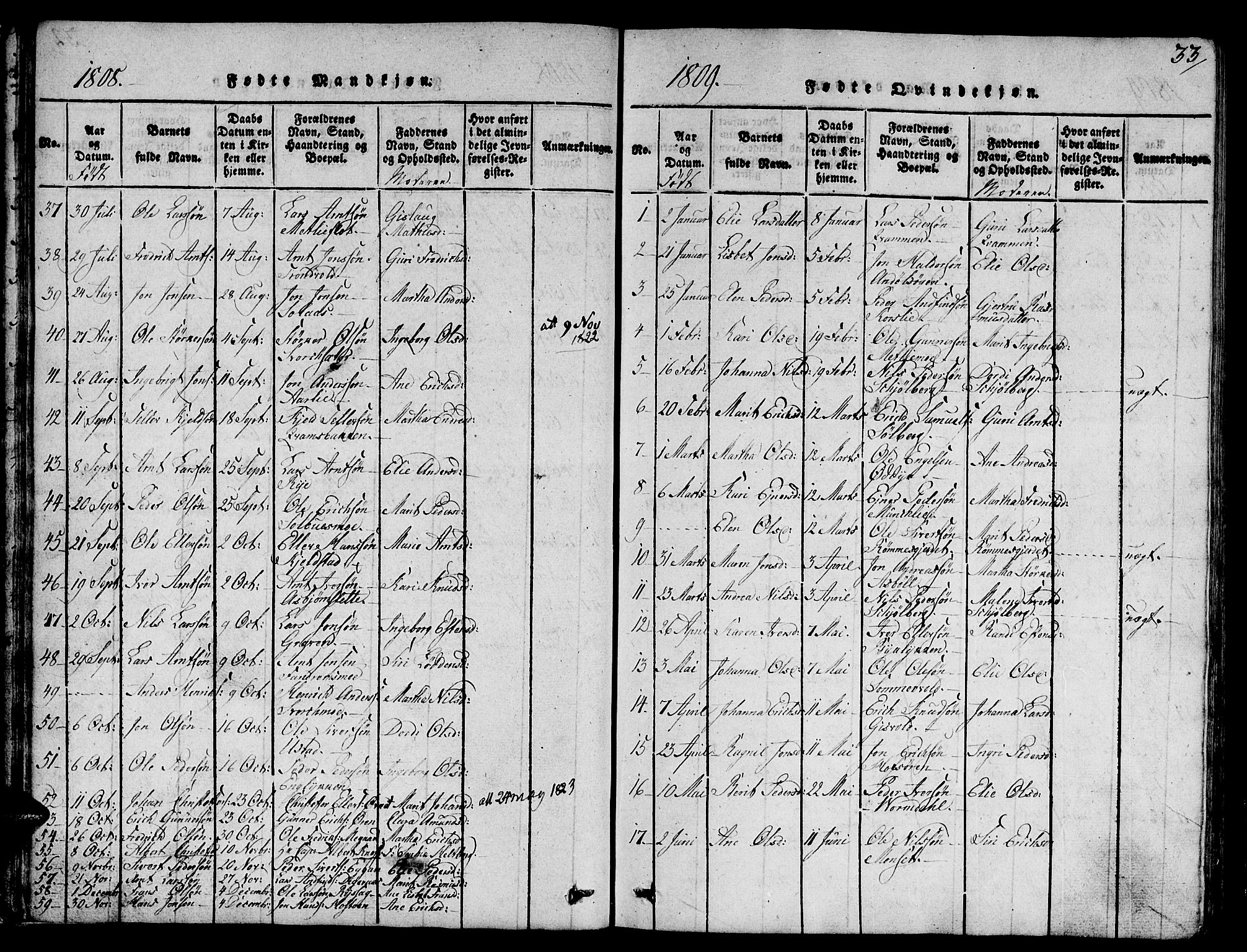 Ministerialprotokoller, klokkerbøker og fødselsregistre - Sør-Trøndelag, SAT/A-1456/668/L0803: Parish register (official) no. 668A03, 1800-1826, p. 33