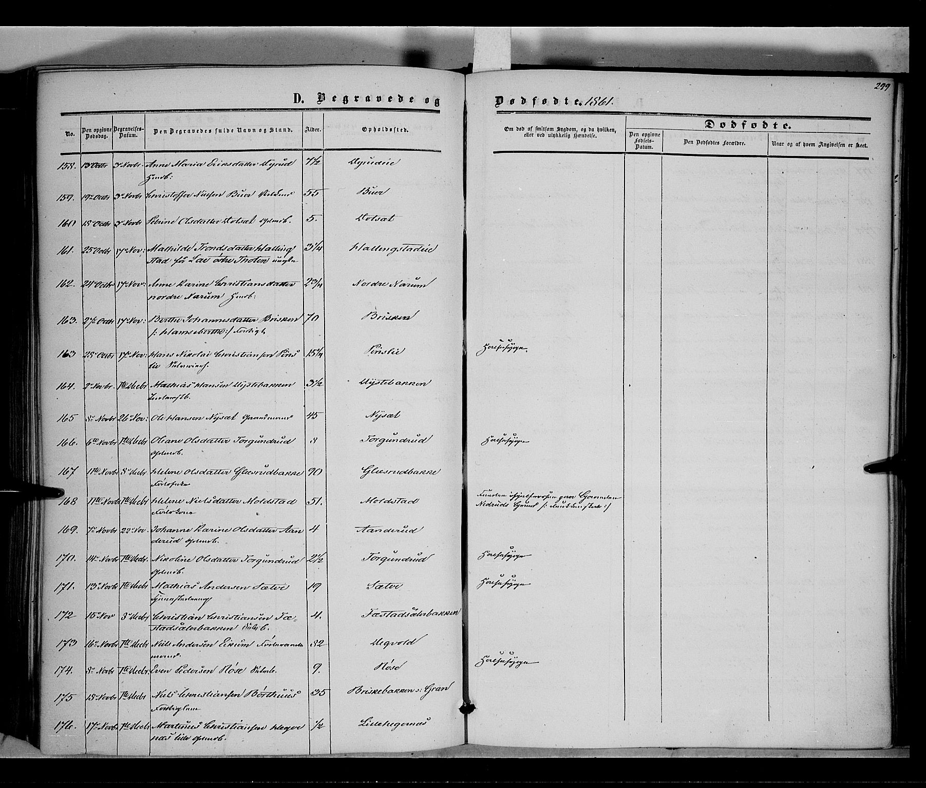 Vestre Toten prestekontor, AV/SAH-PREST-108/H/Ha/Haa/L0006: Parish register (official) no. 6, 1856-1861, p. 299