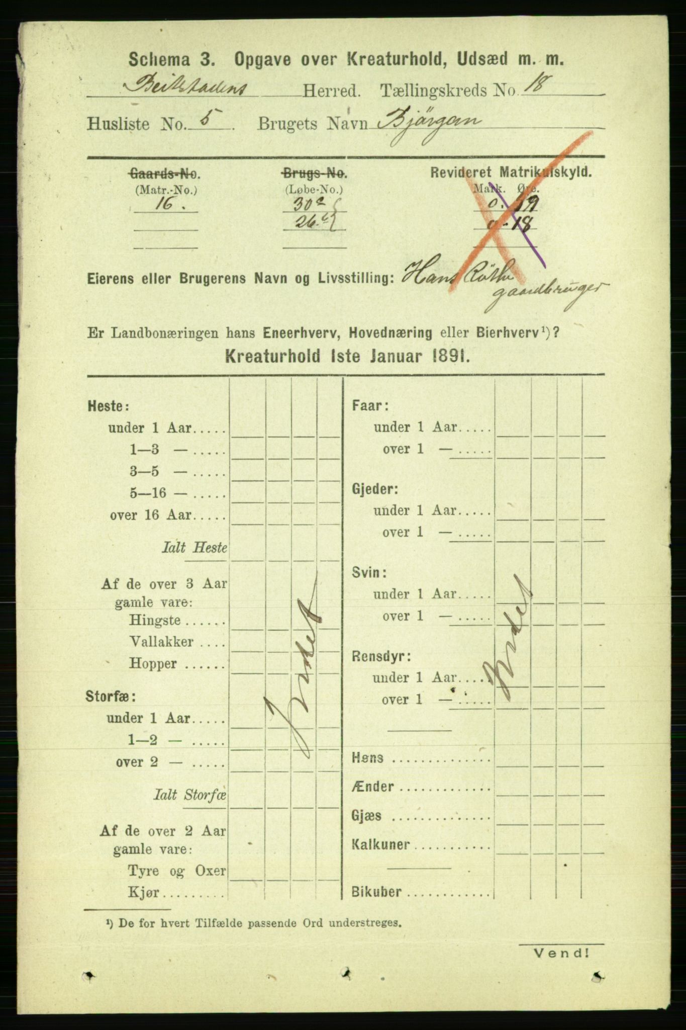 RA, 1891 census for 1727 Beitstad, 1891, p. 6785