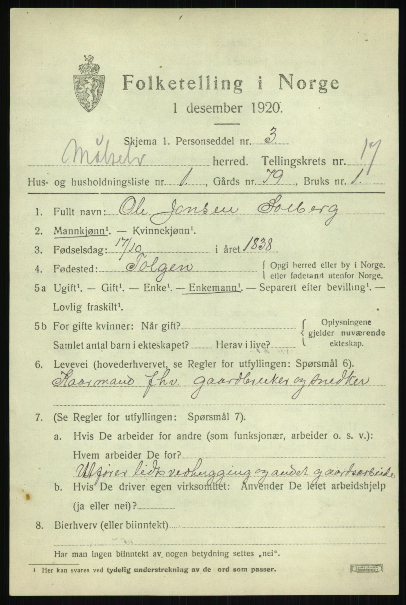 SATØ, 1920 census for Målselv, 1920, p. 8633