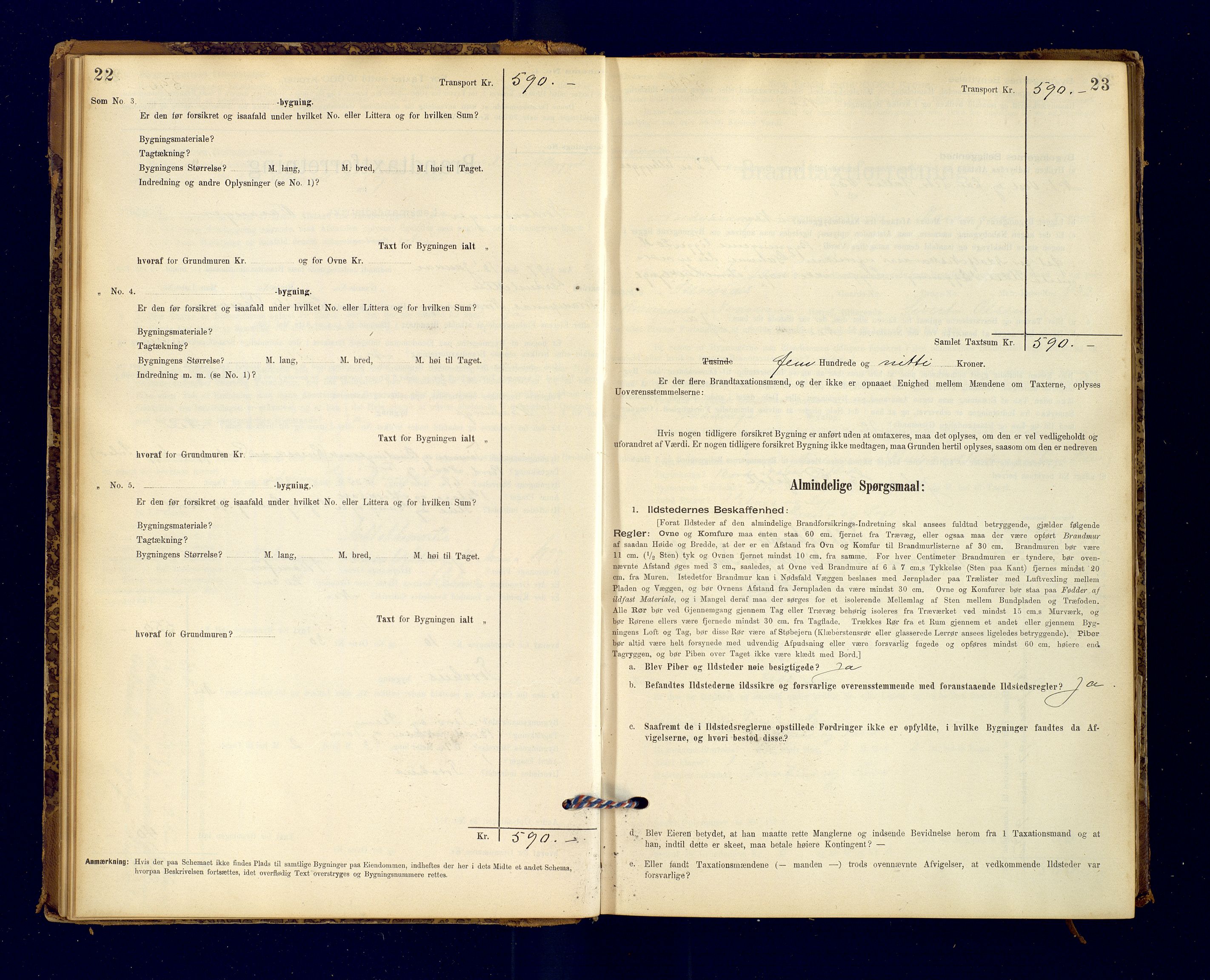 Nord-Varanger (Vadsø) lensmannskontor, AV/SATØ-S-1166/1/Fp/Fpb/L0198: Branntakstprotokoller, 1895-1913, p. 22-23