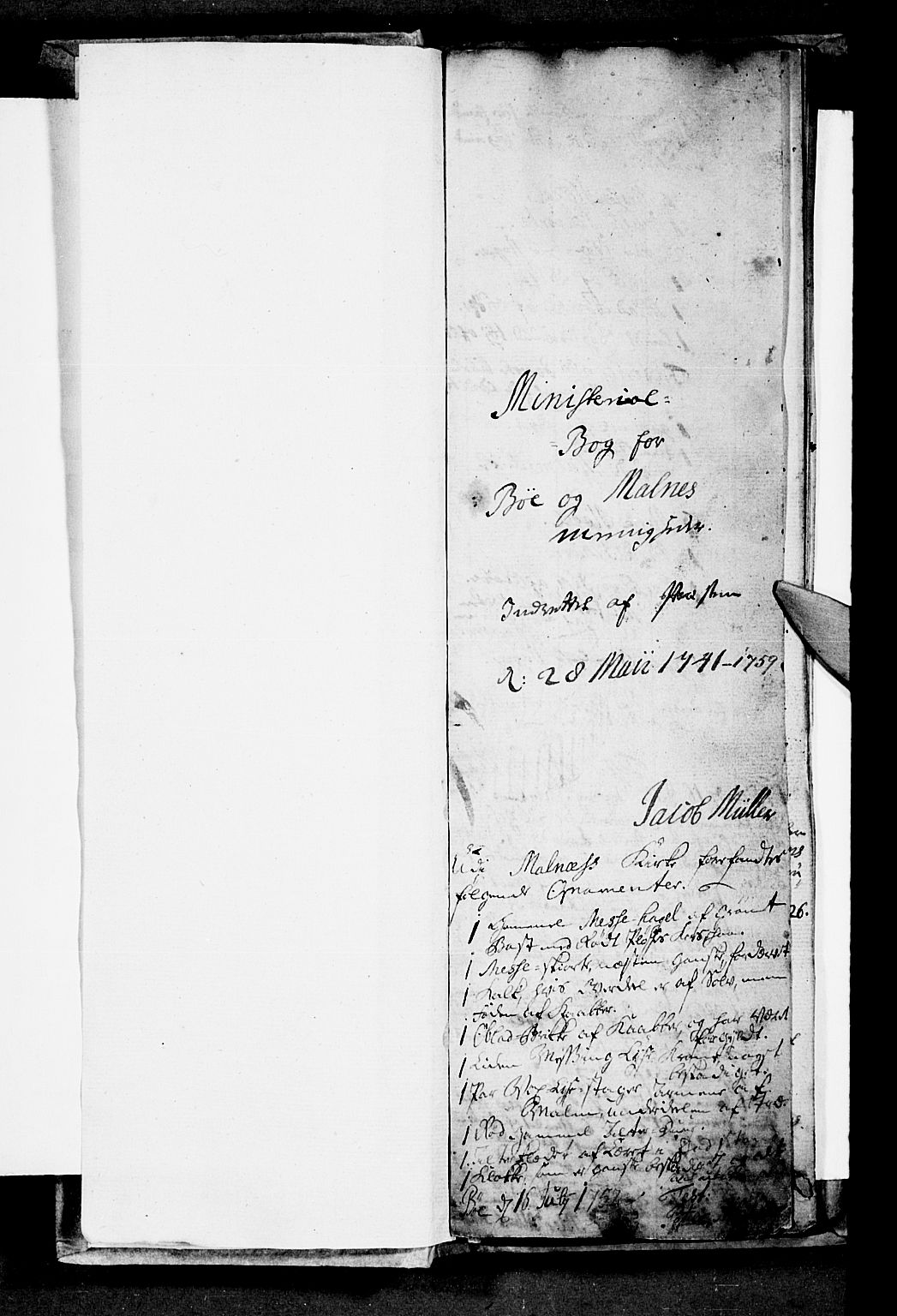 Ministerialprotokoller, klokkerbøker og fødselsregistre - Nordland, SAT/A-1459/891/L1296: Parish register (official) no. 891A01, 1741-1784