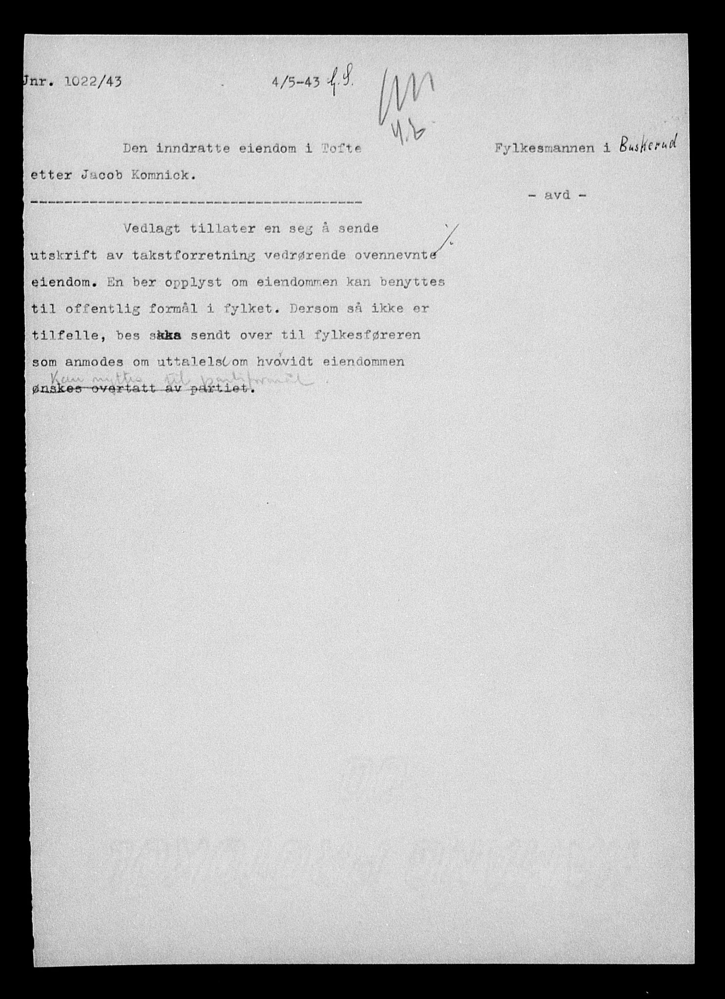 Justisdepartementet, Tilbakeføringskontoret for inndratte formuer, AV/RA-S-1564/H/Hc/Hcd/L1002: --, 1945-1947, p. 114