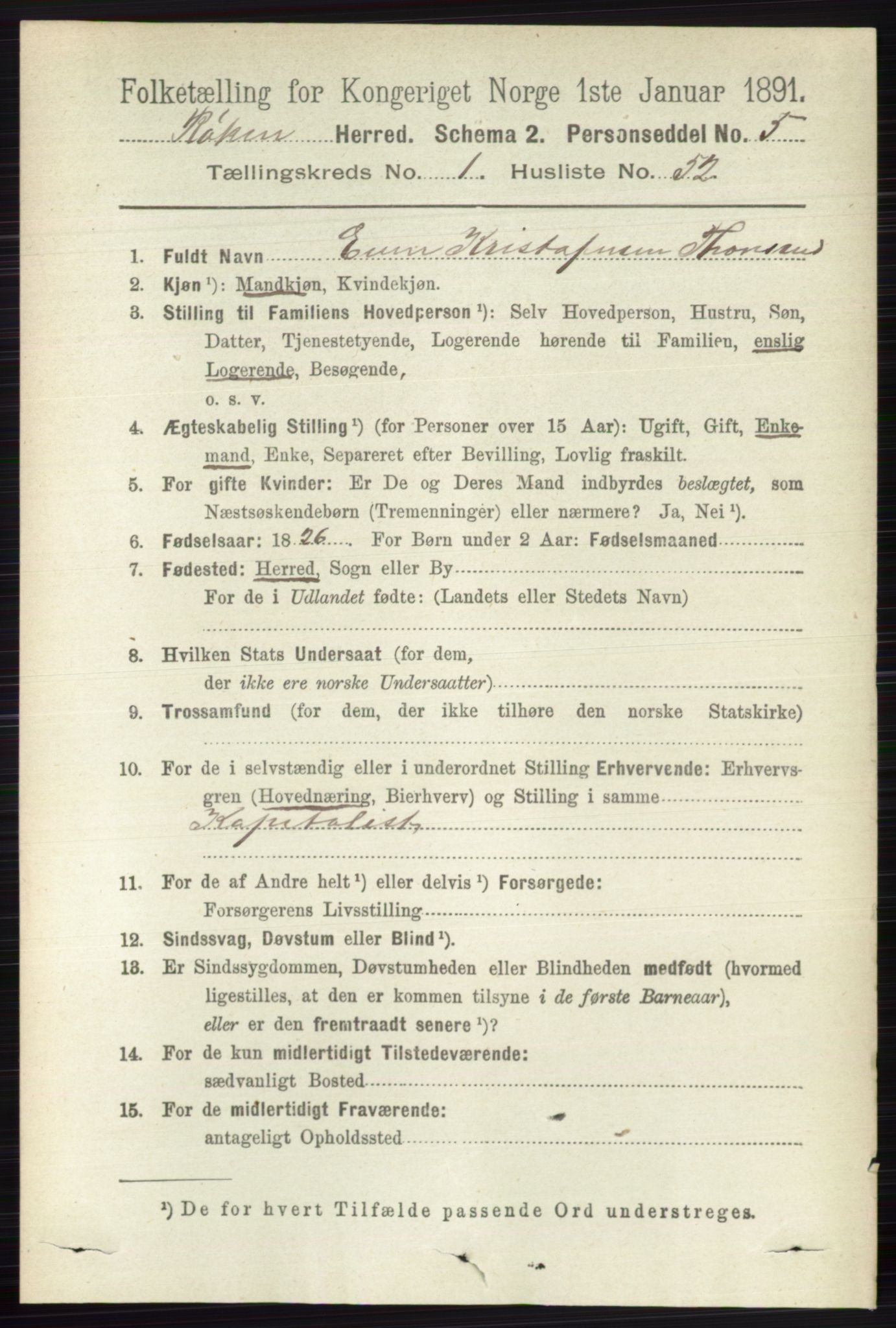 RA, 1891 census for 0627 Røyken, 1891, p. 431