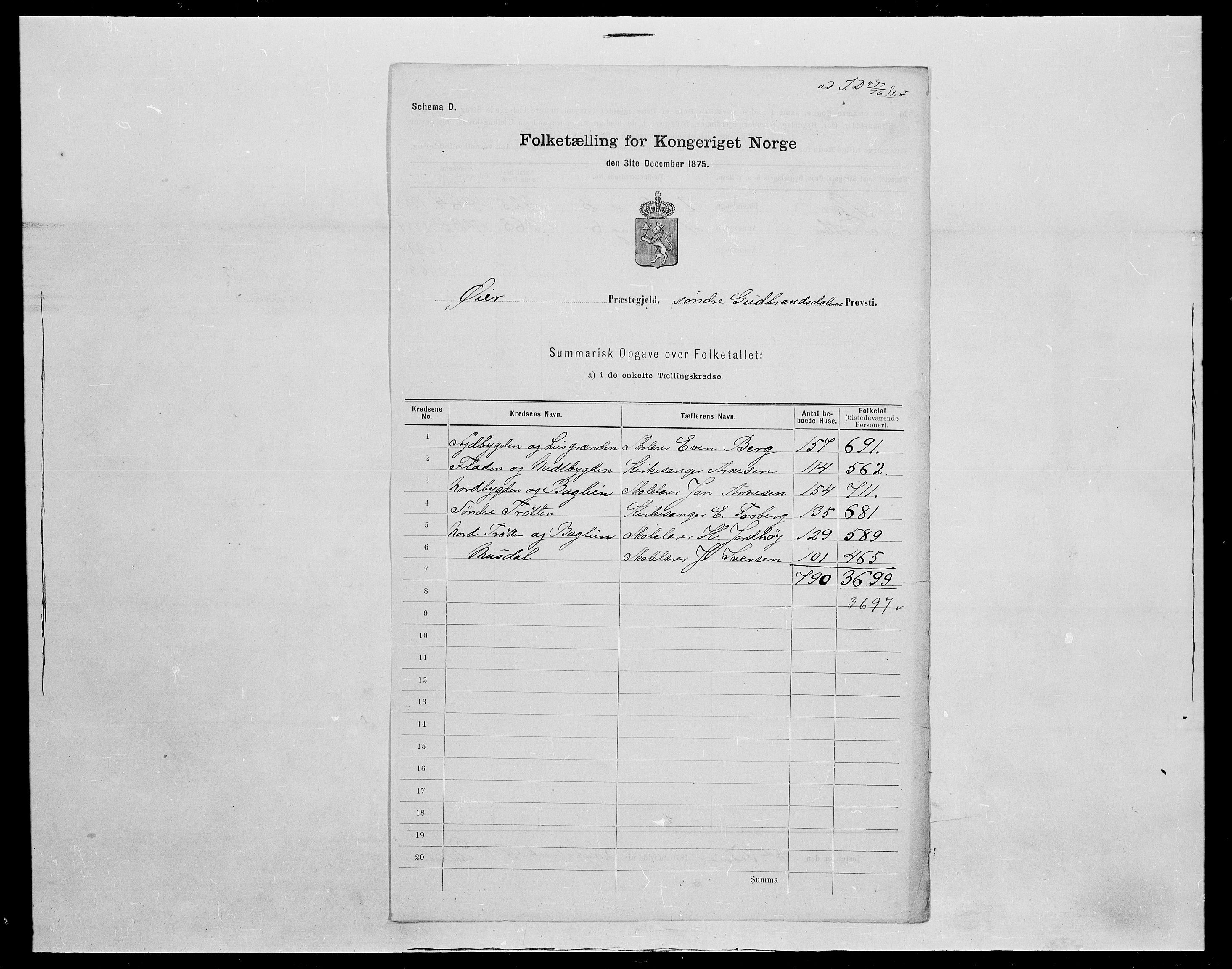 SAH, 1875 census for 0521P Øyer, 1875, p. 13