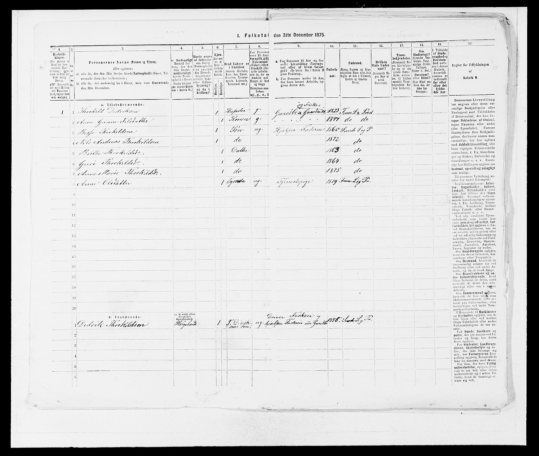 SAB, 1875 census for 1245P Sund, 1875, p. 30