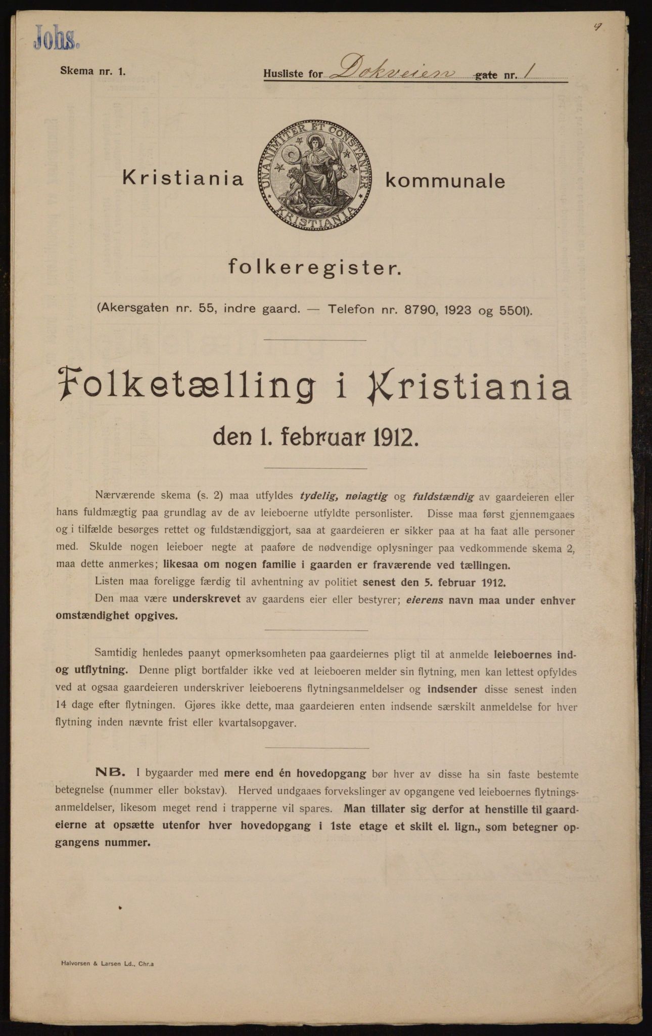 OBA, Municipal Census 1912 for Kristiania, 1912, p. 15737