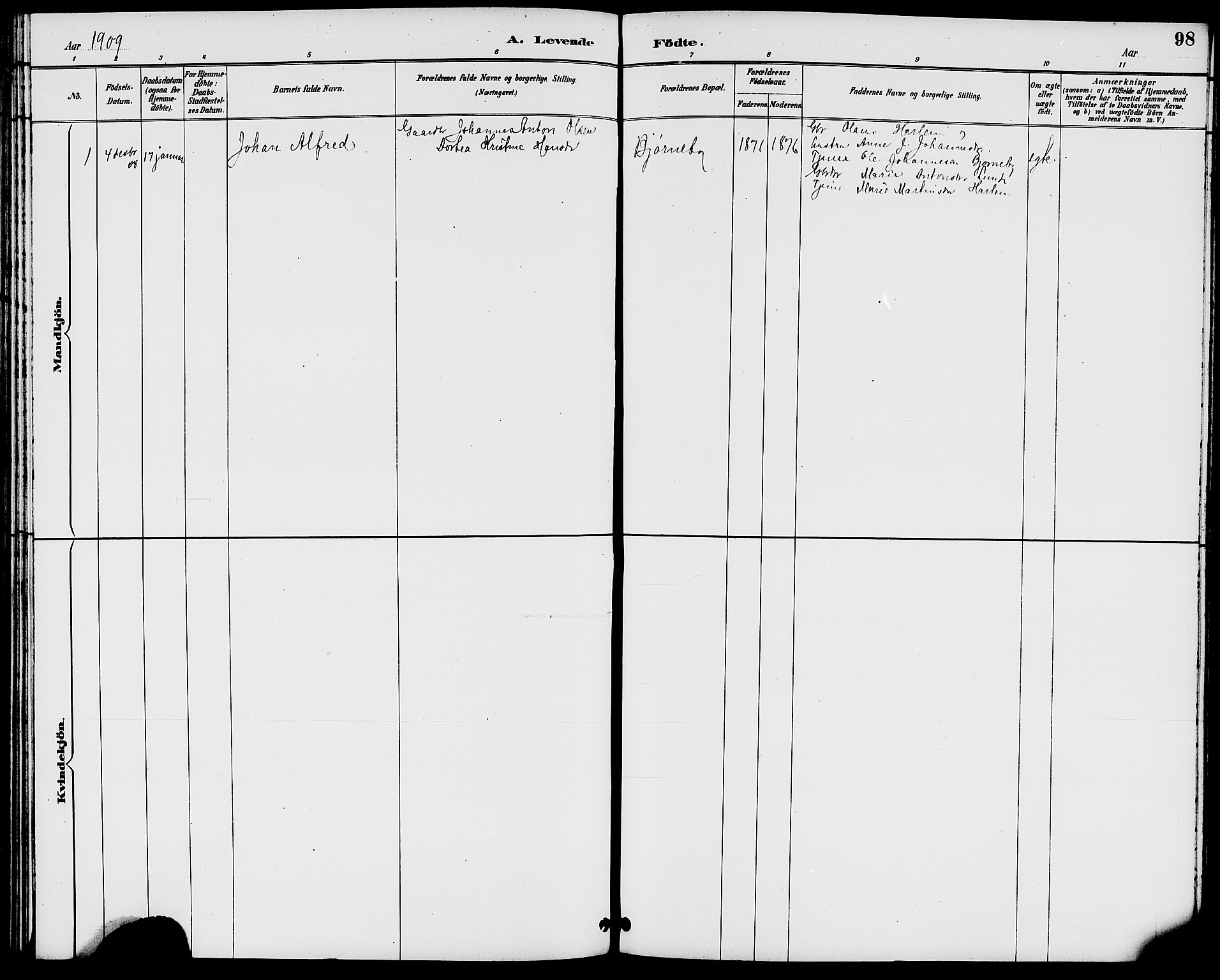 Rakkestad prestekontor Kirkebøker, AV/SAO-A-2008/G/Gb/L0001: Parish register (copy) no. II 1, 1887-1909, p. 98