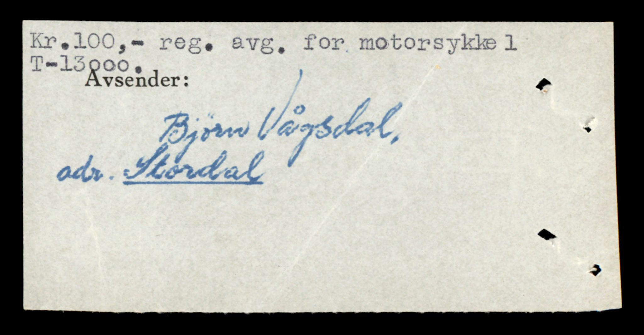 Møre og Romsdal vegkontor - Ålesund trafikkstasjon, AV/SAT-A-4099/F/Fe/L0036: Registreringskort for kjøretøy T 12831 - T 13030, 1927-1998, p. 2456