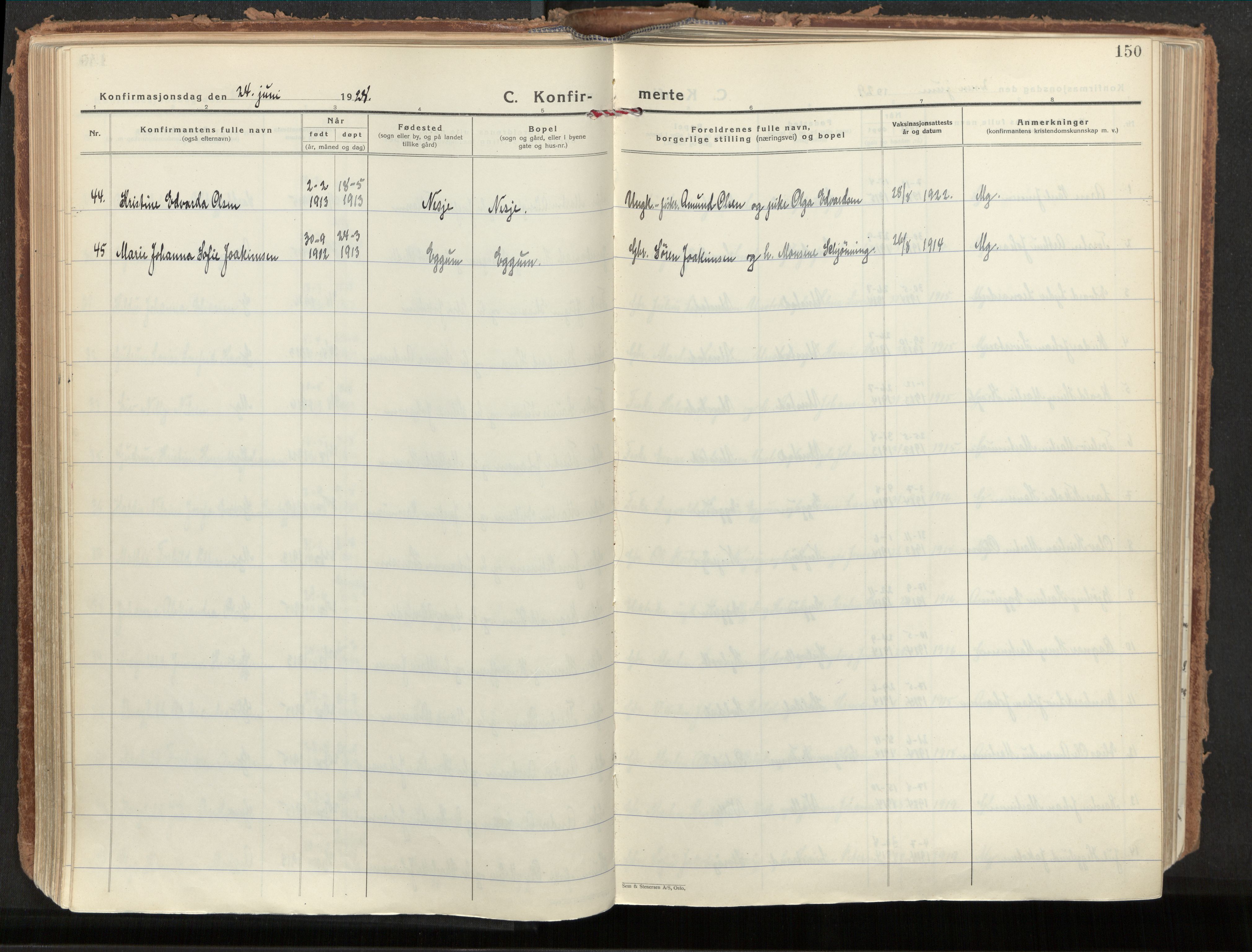 Ministerialprotokoller, klokkerbøker og fødselsregistre - Nordland, AV/SAT-A-1459/880/L1137: Parish register (official) no. 880A11, 1927-1944, p. 150