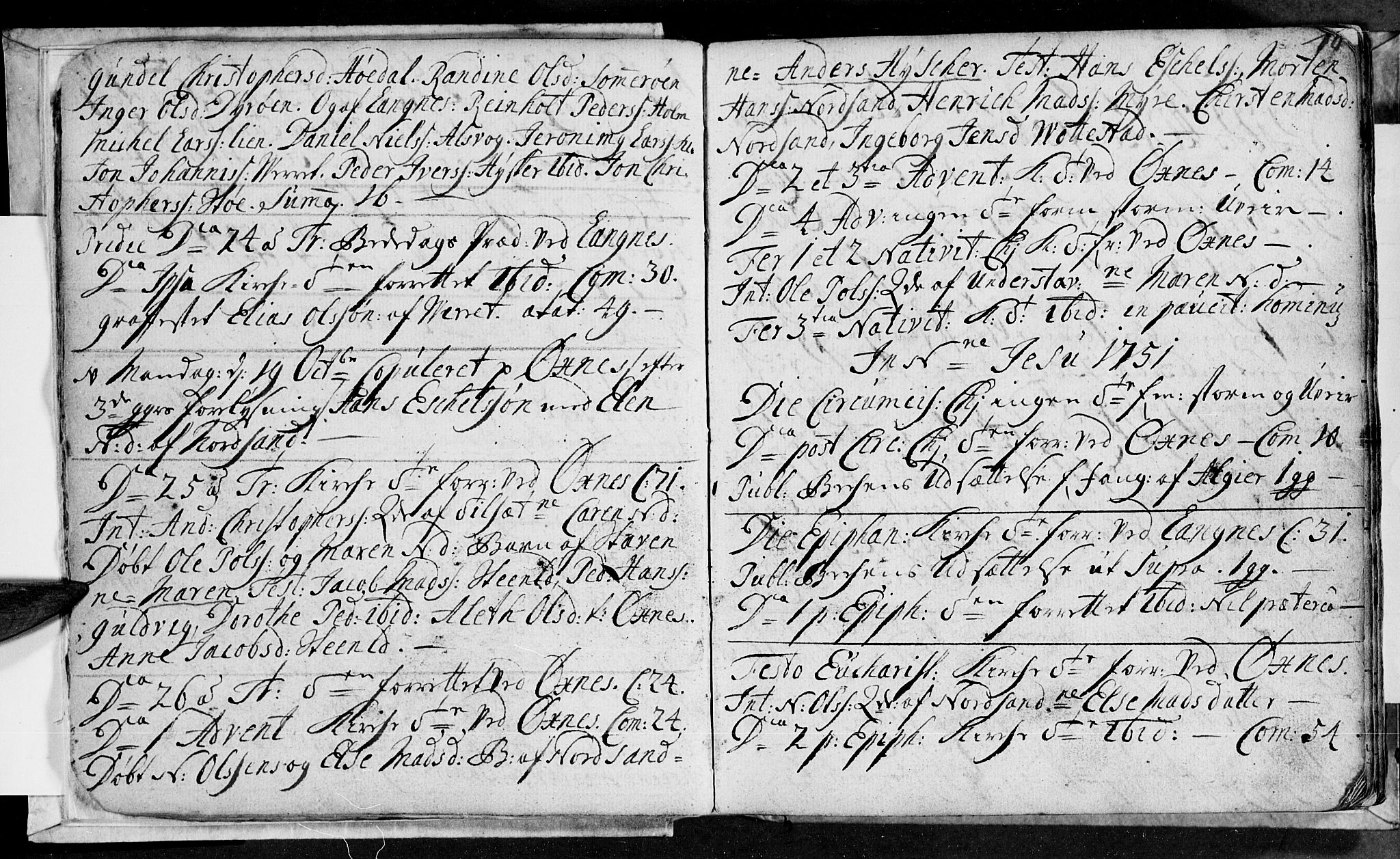 Ministerialprotokoller, klokkerbøker og fødselsregistre - Nordland, AV/SAT-A-1459/893/L1329: Parish register (official) no. 893A02, 1749-1791, p. 10