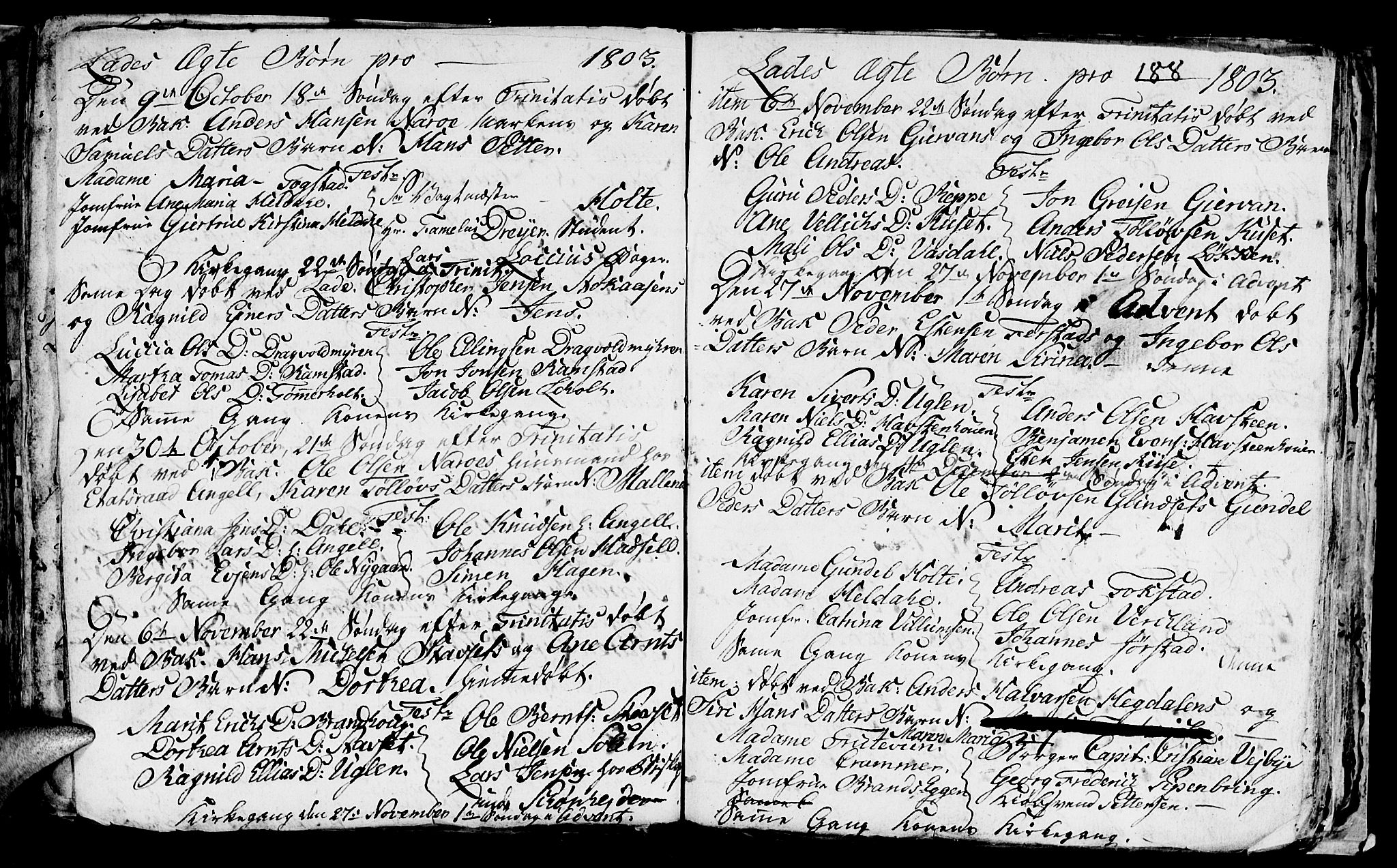 Ministerialprotokoller, klokkerbøker og fødselsregistre - Sør-Trøndelag, AV/SAT-A-1456/606/L0305: Parish register (copy) no. 606C01, 1757-1819, p. 188