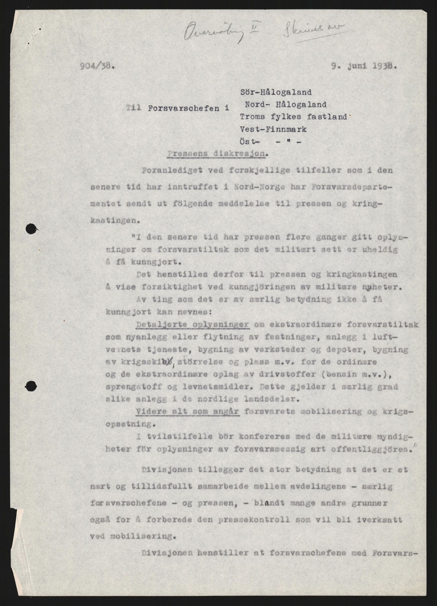 Forsvaret, Forsvarets krigshistoriske avdeling, AV/RA-RAFA-2017/Y/Yb/L0130: II-C-11-600  -  6. Divisjon / 6. Distriktskommando, 1940, p. 614