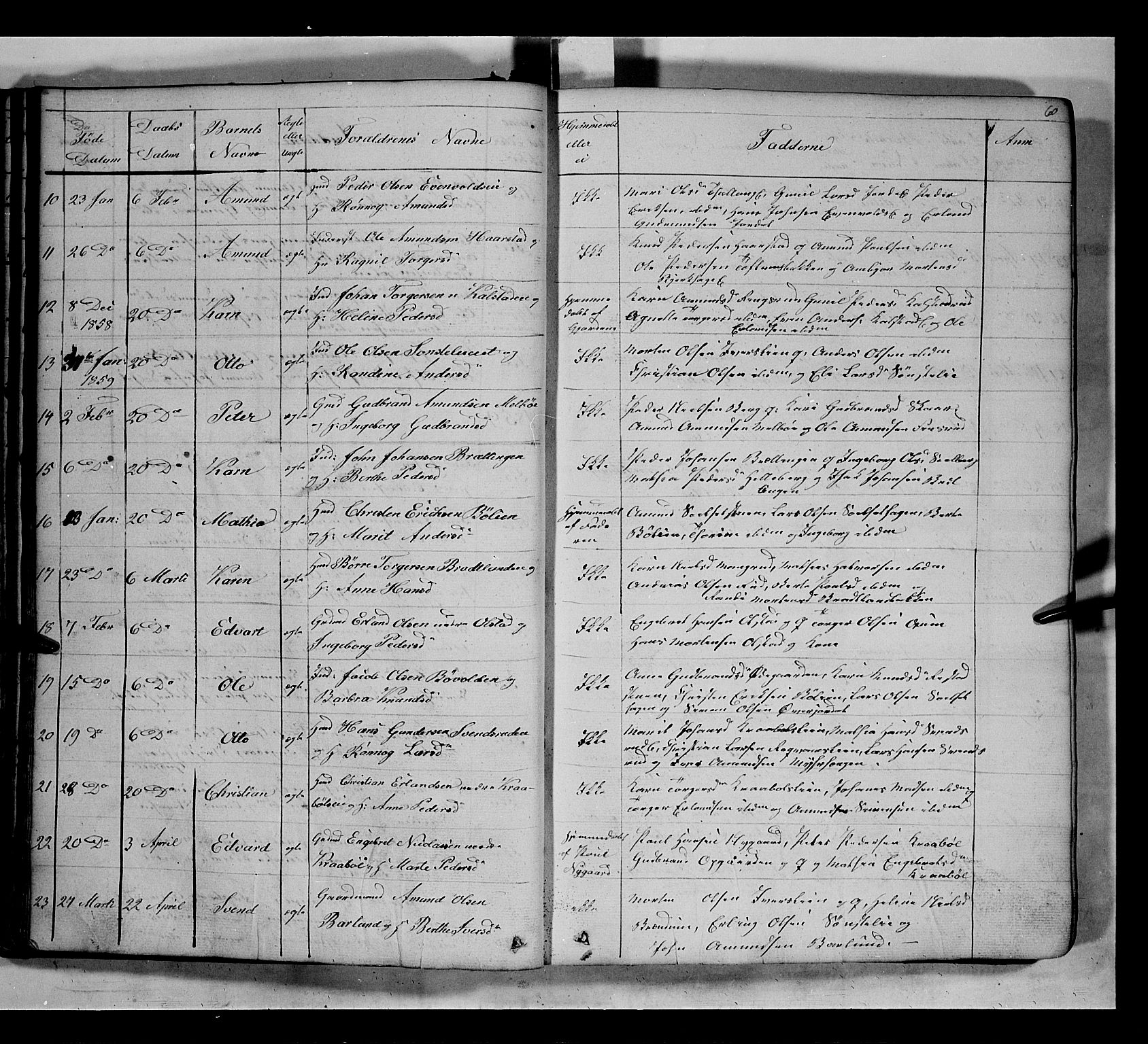 Gausdal prestekontor, SAH/PREST-090/H/Ha/Hab/L0005: Parish register (copy) no. 5, 1846-1867, p. 60