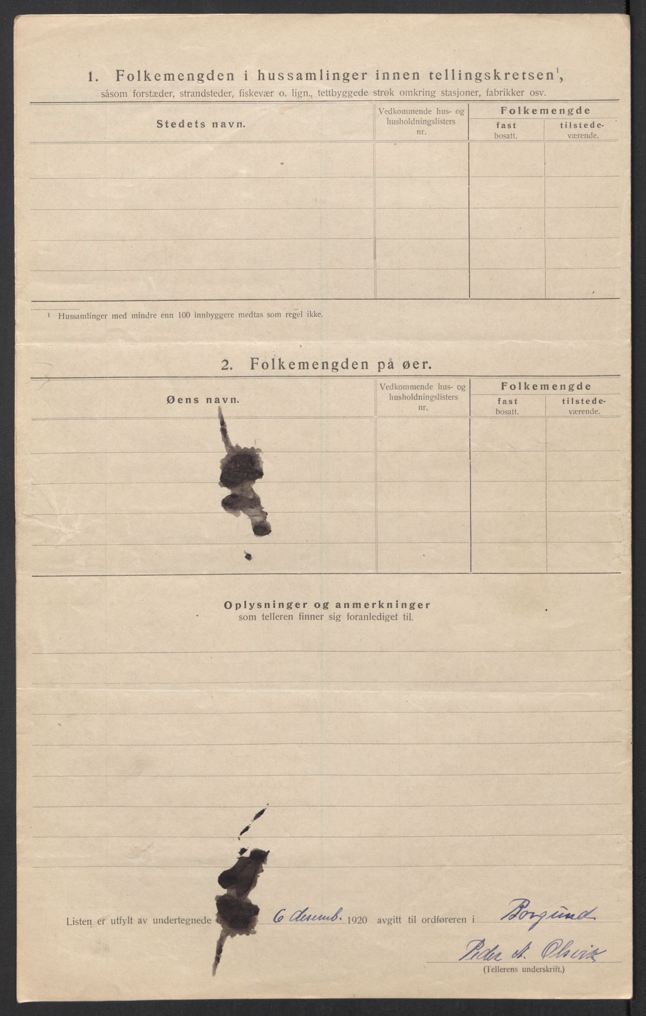 SAT, 1920 census for Borgund, 1920, p. 22
