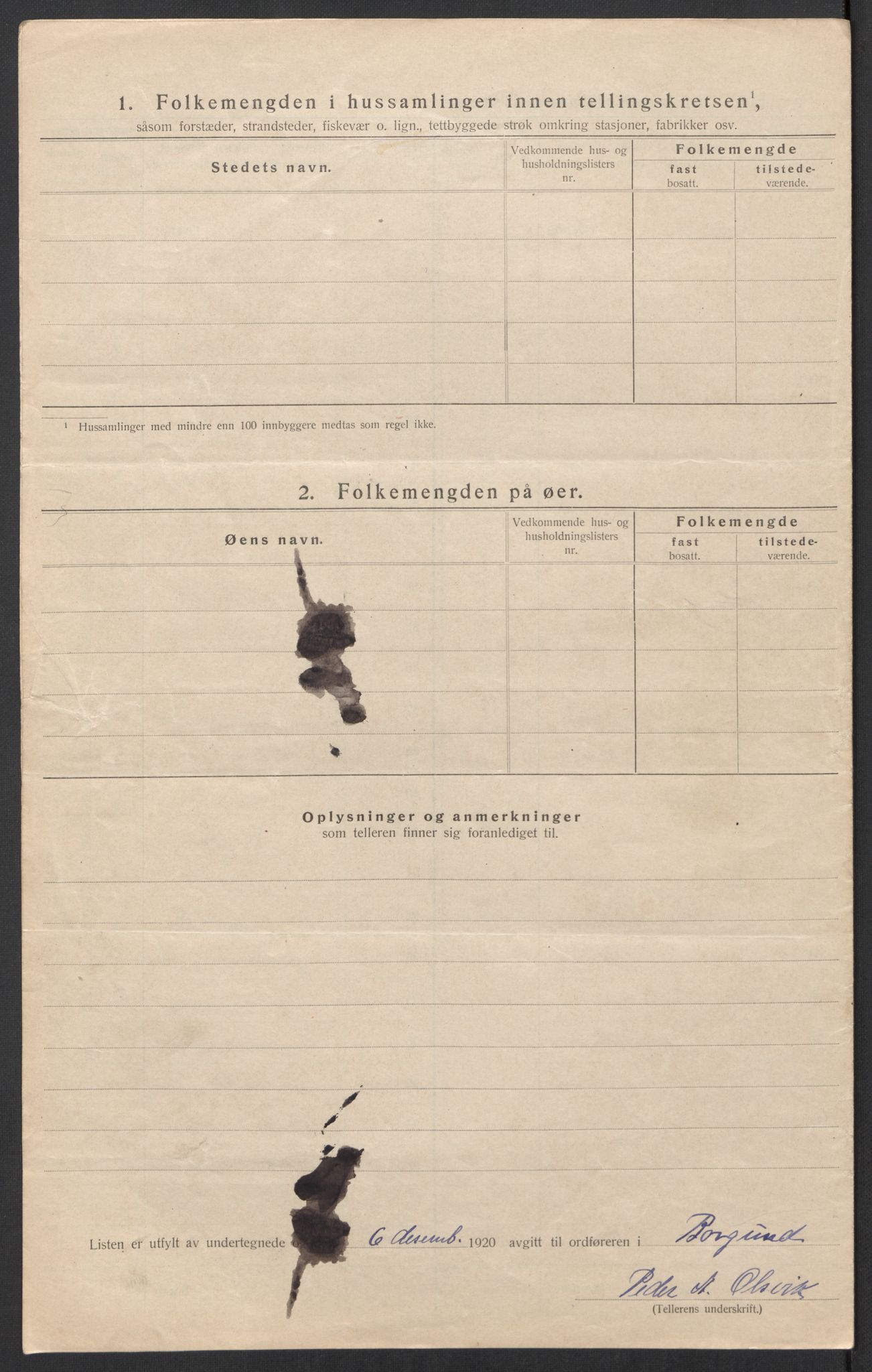 SAT, 1920 census for Borgund, 1920, p. 22