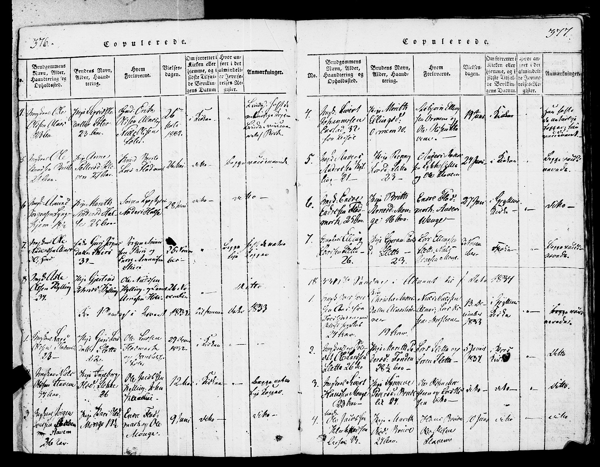 Ministerialprotokoller, klokkerbøker og fødselsregistre - Møre og Romsdal, AV/SAT-A-1454/546/L0593: Parish register (official) no. 546A01, 1818-1853, p. 376-377