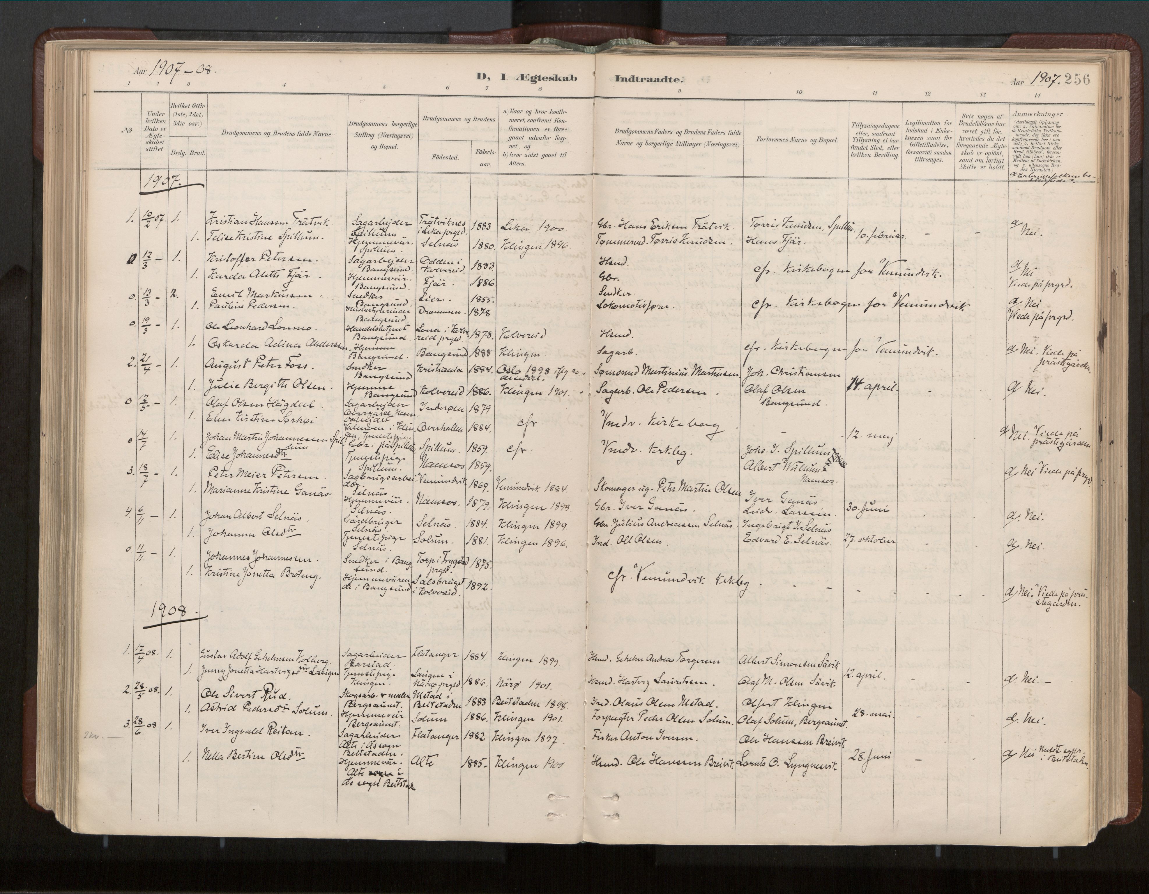 Ministerialprotokoller, klokkerbøker og fødselsregistre - Nord-Trøndelag, SAT/A-1458/770/L0589: Parish register (official) no. 770A03, 1887-1929, p. 256