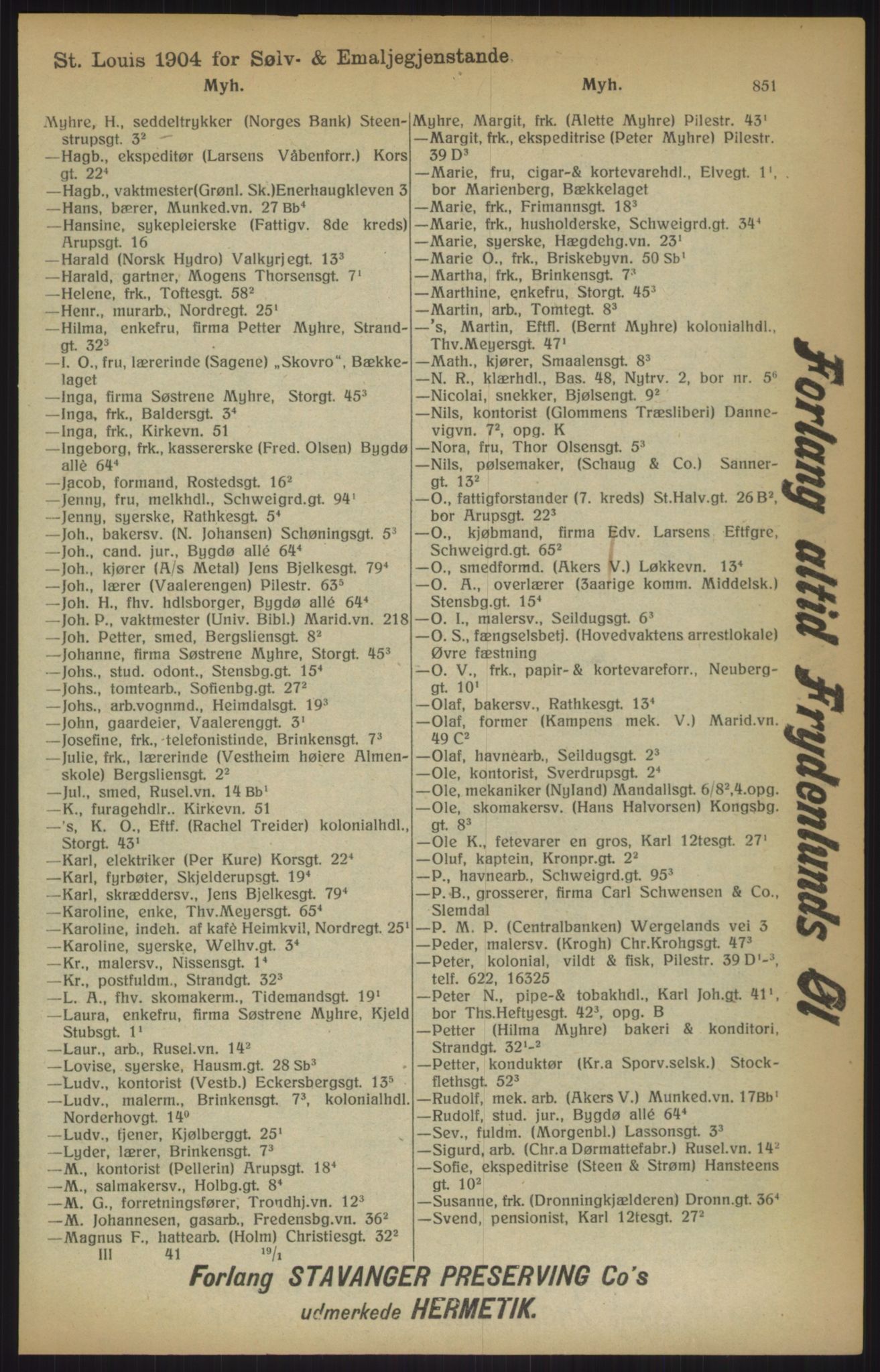 Kristiania/Oslo adressebok, PUBL/-, 1915, p. 851
