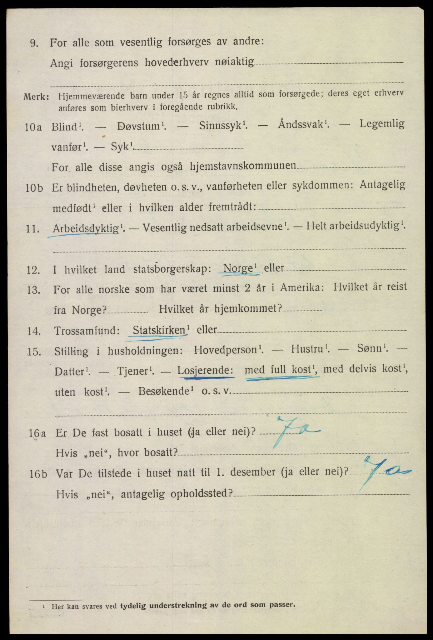 SAK, 1920 census for Iveland, 1920, p. 1306